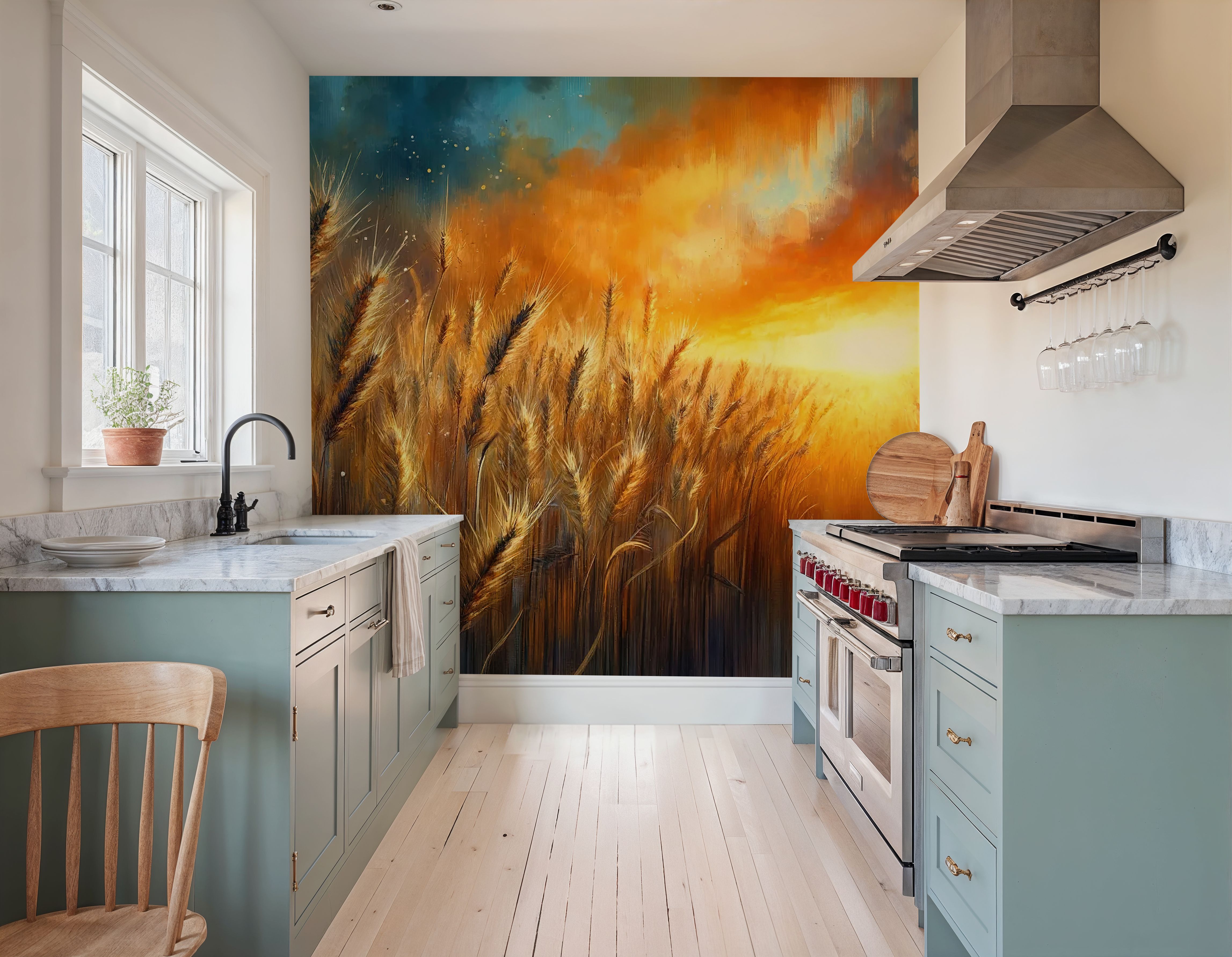 Wheat Field at a Radiant Sunset