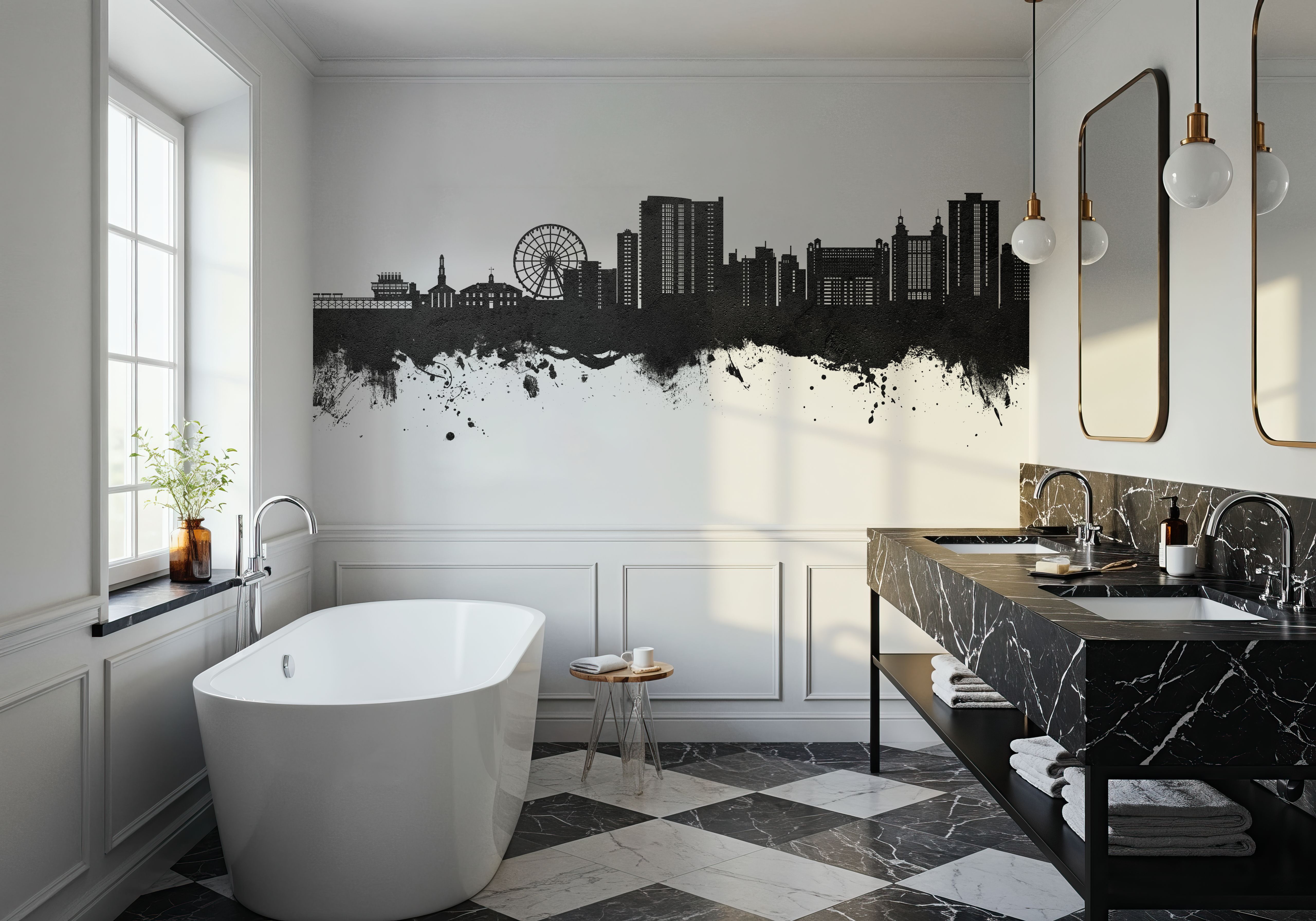 Myrtle Beach South Carolina Skyline Black & White