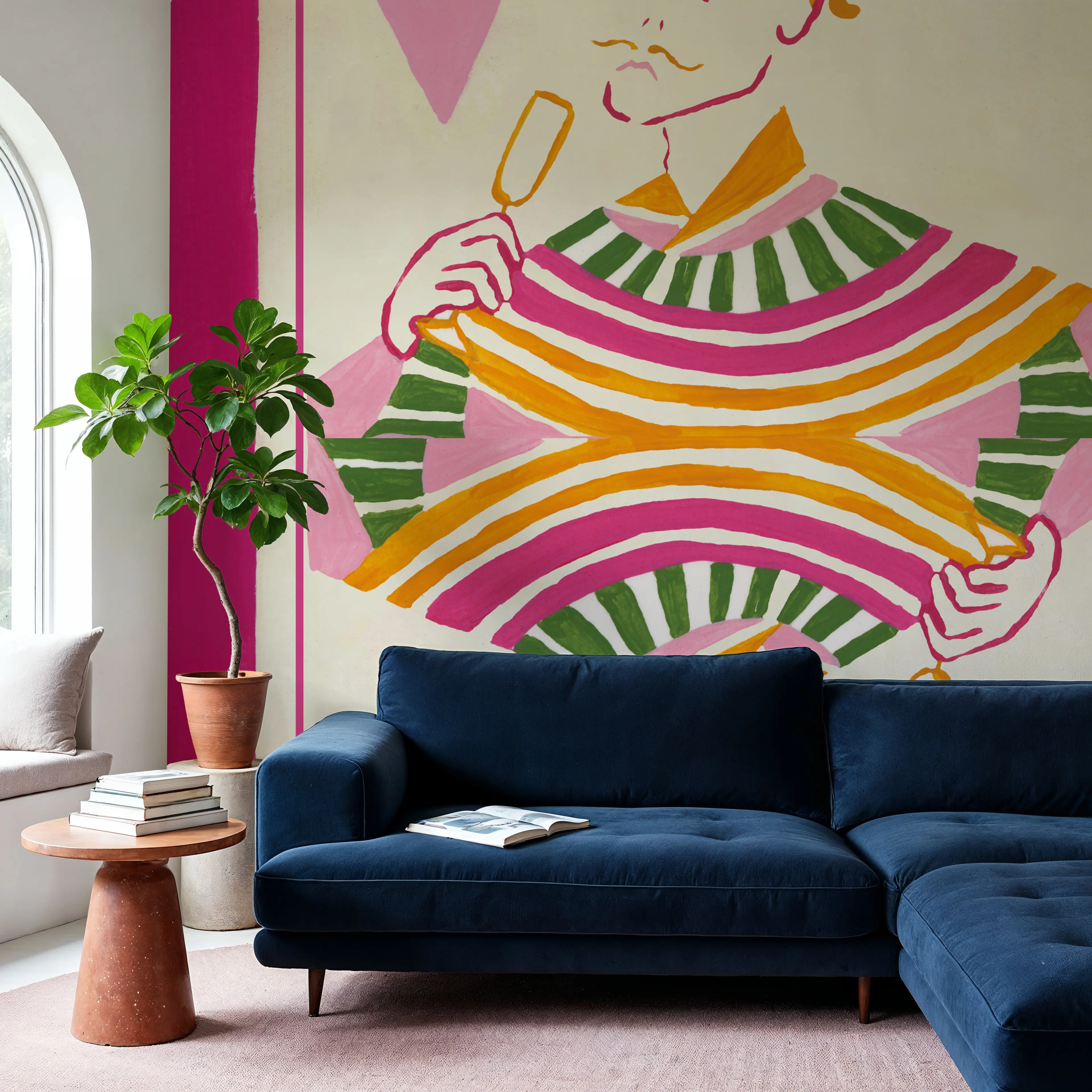 Wall Mural - Jack of Hearts - Graphics Hobbies mural wallpaper - Pink - Bedroom - Wallism UK - Peel & Stick or Paste-the-Wall