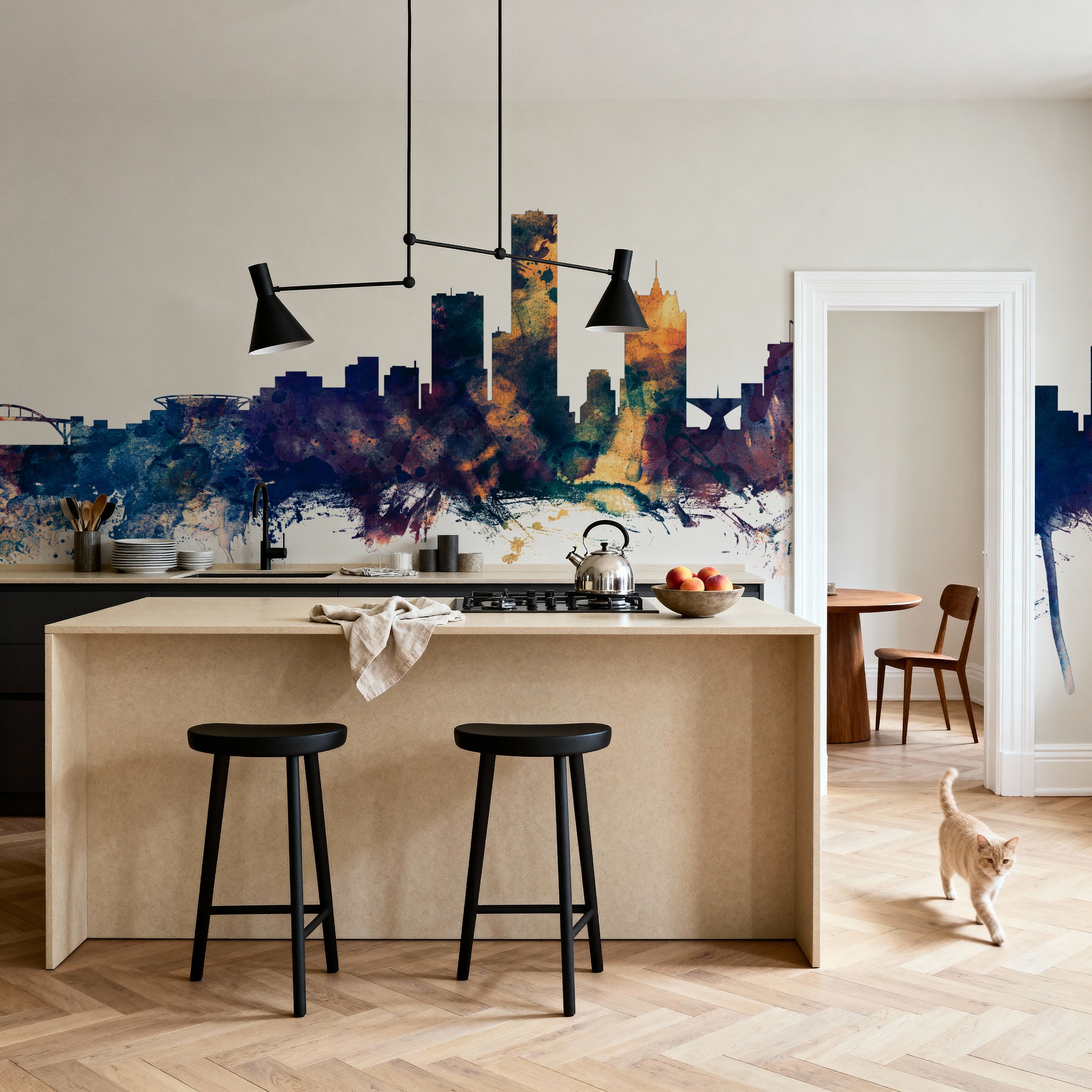 Milwaukee Wisconsin Skyline Blue & Bronze