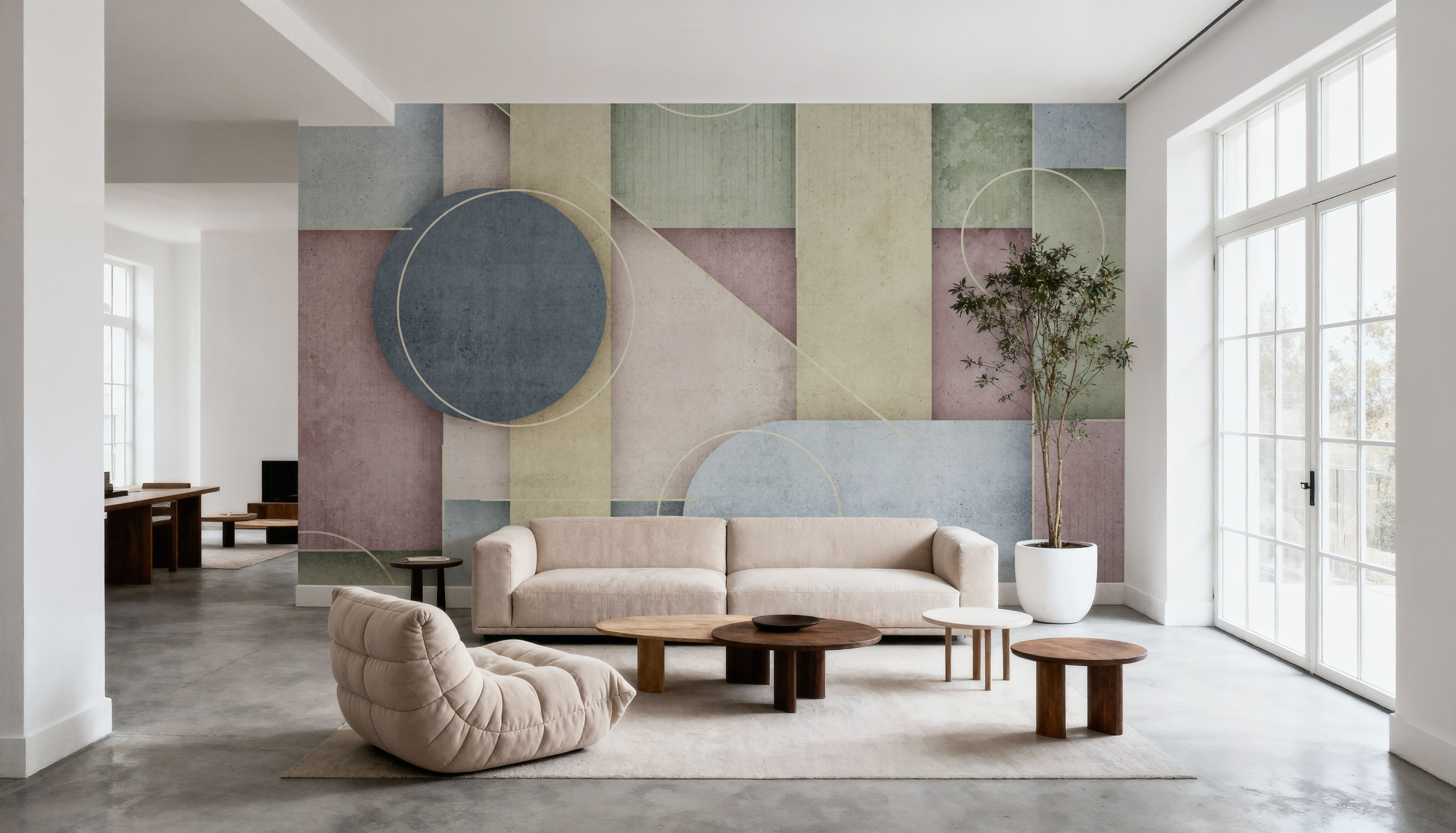 Bauhaus Concrete Wall, Papel pintado