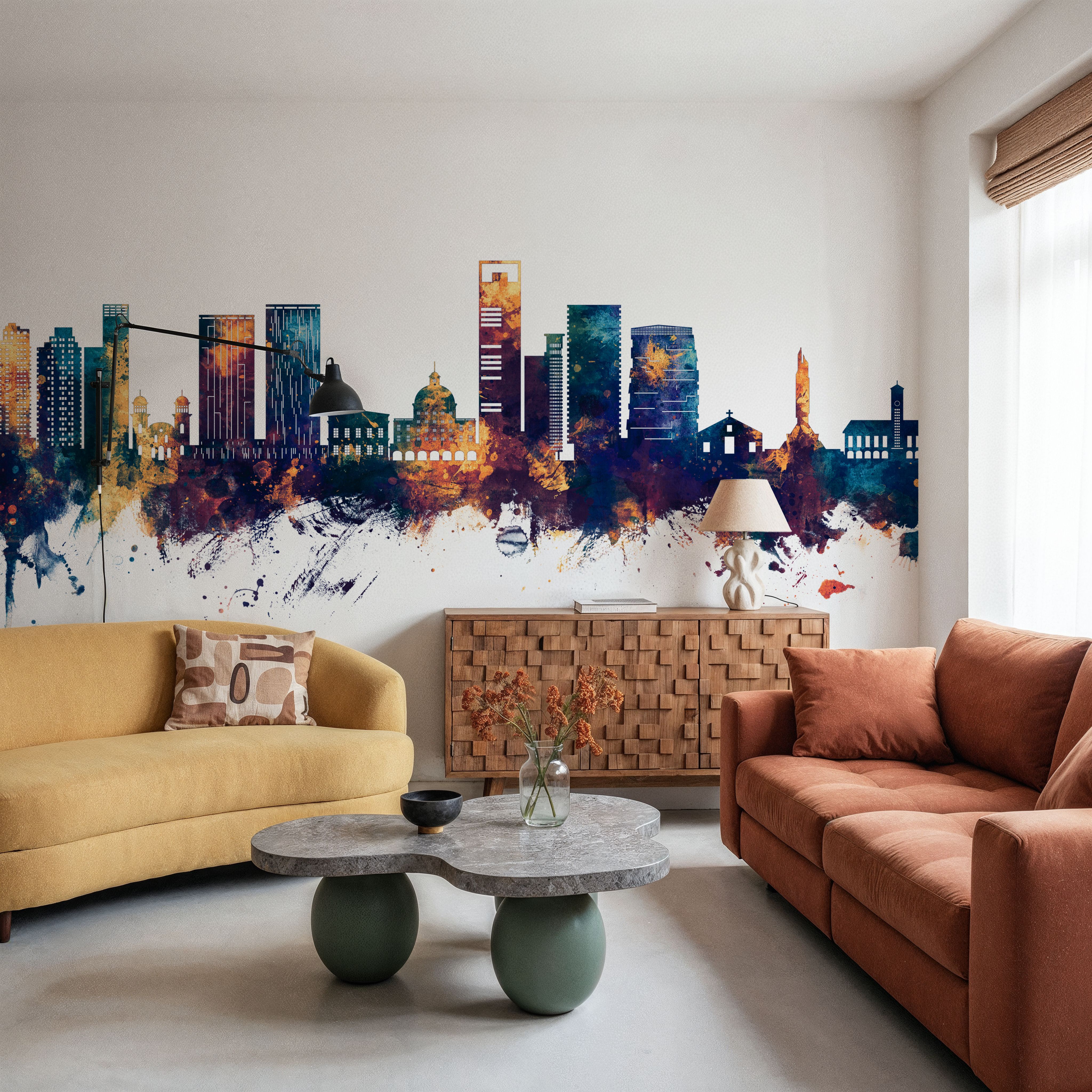 Luanda Skyline Blue & Bronze