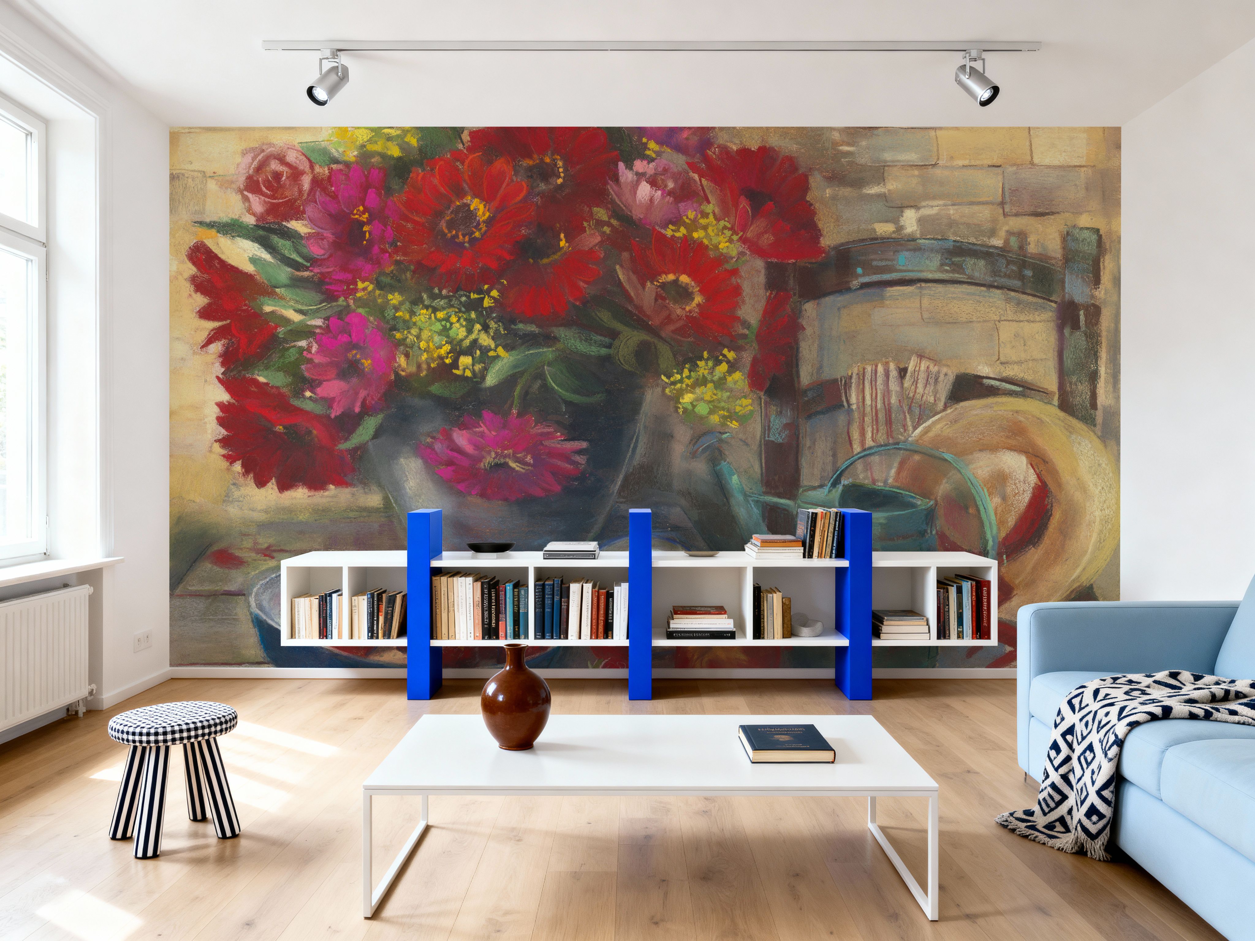 Strawberries and Zinnias