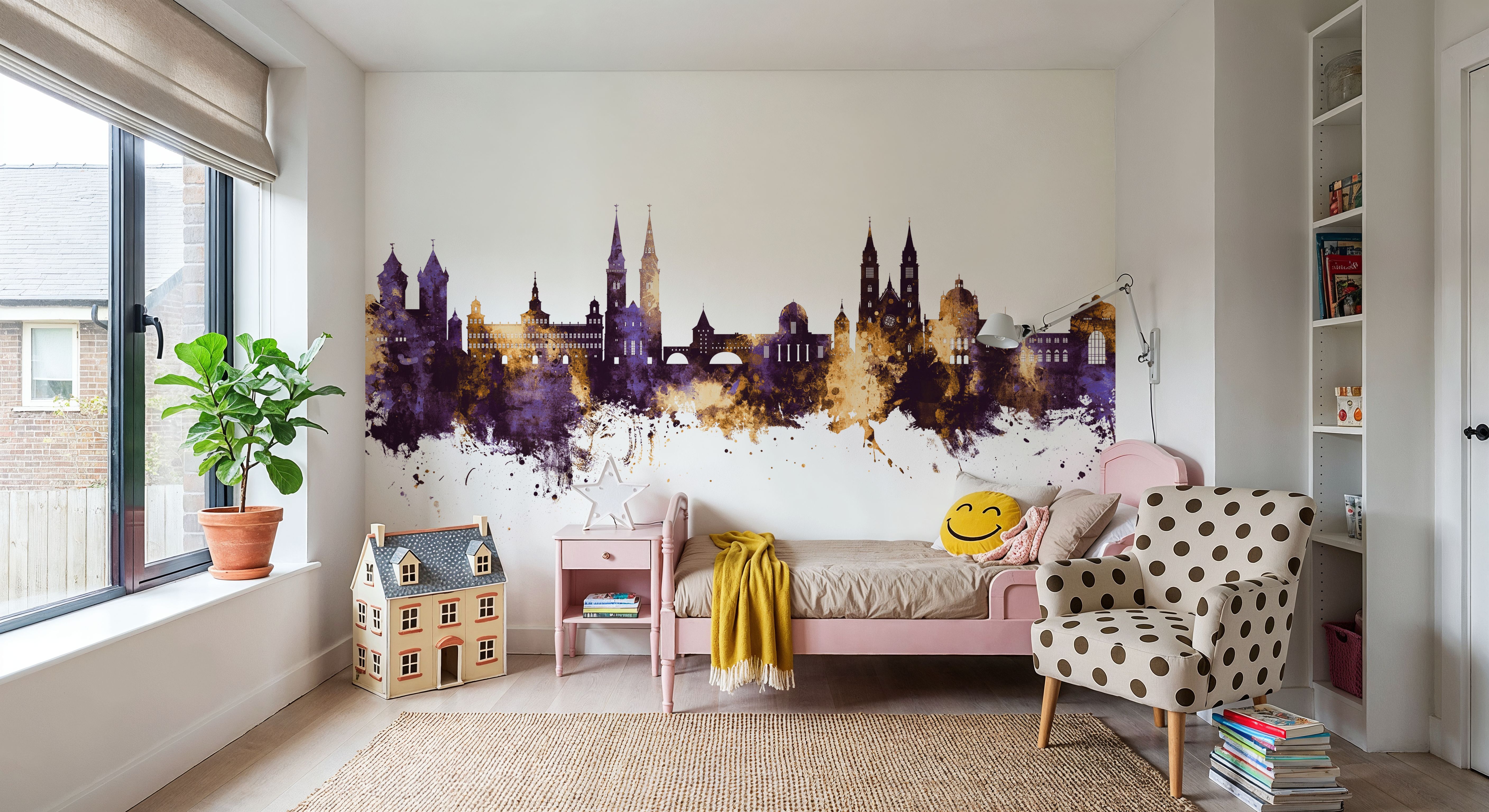 Nürnberg Germany Skyline Purple & Gold