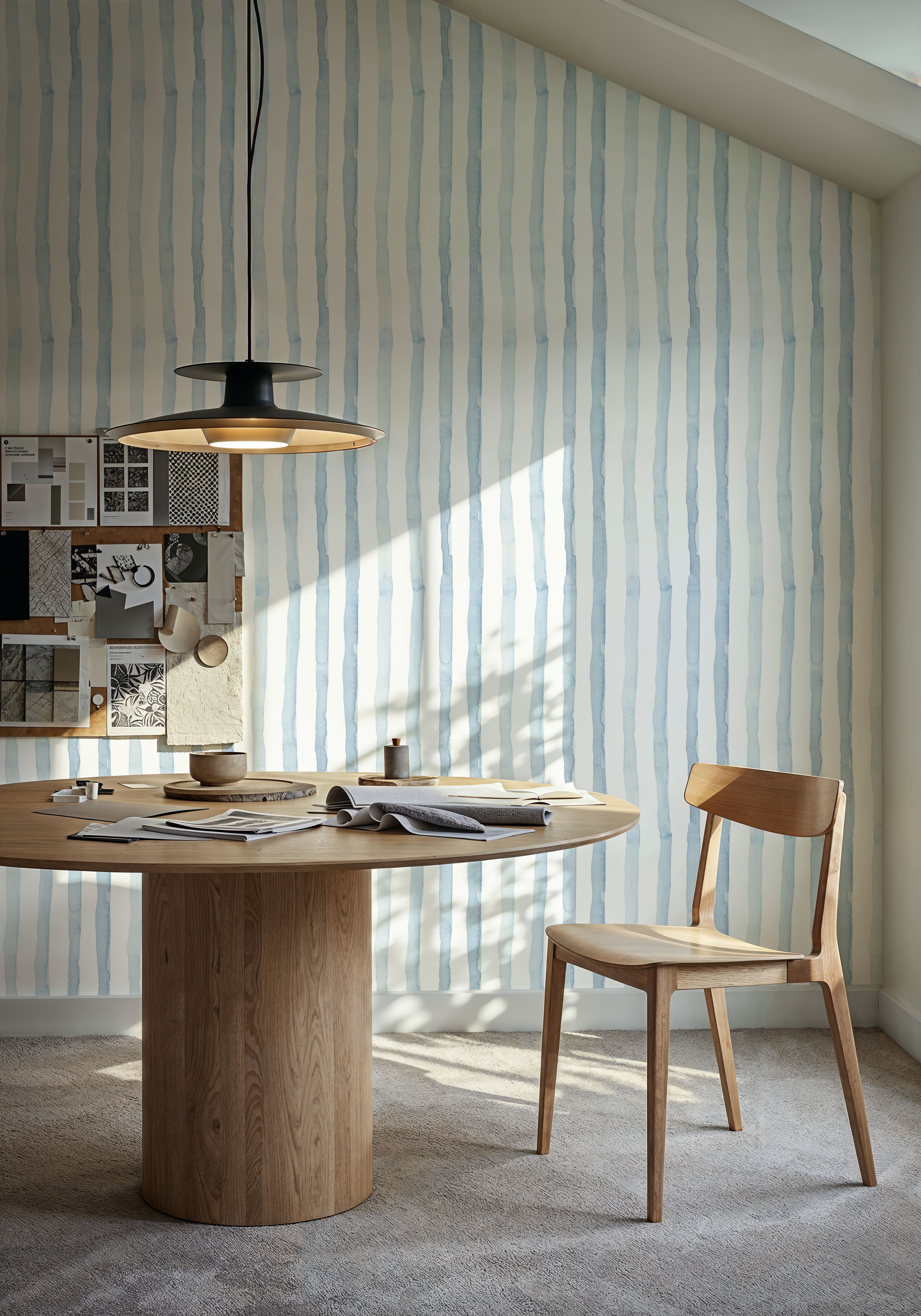 Watercolor Stripes Indigo