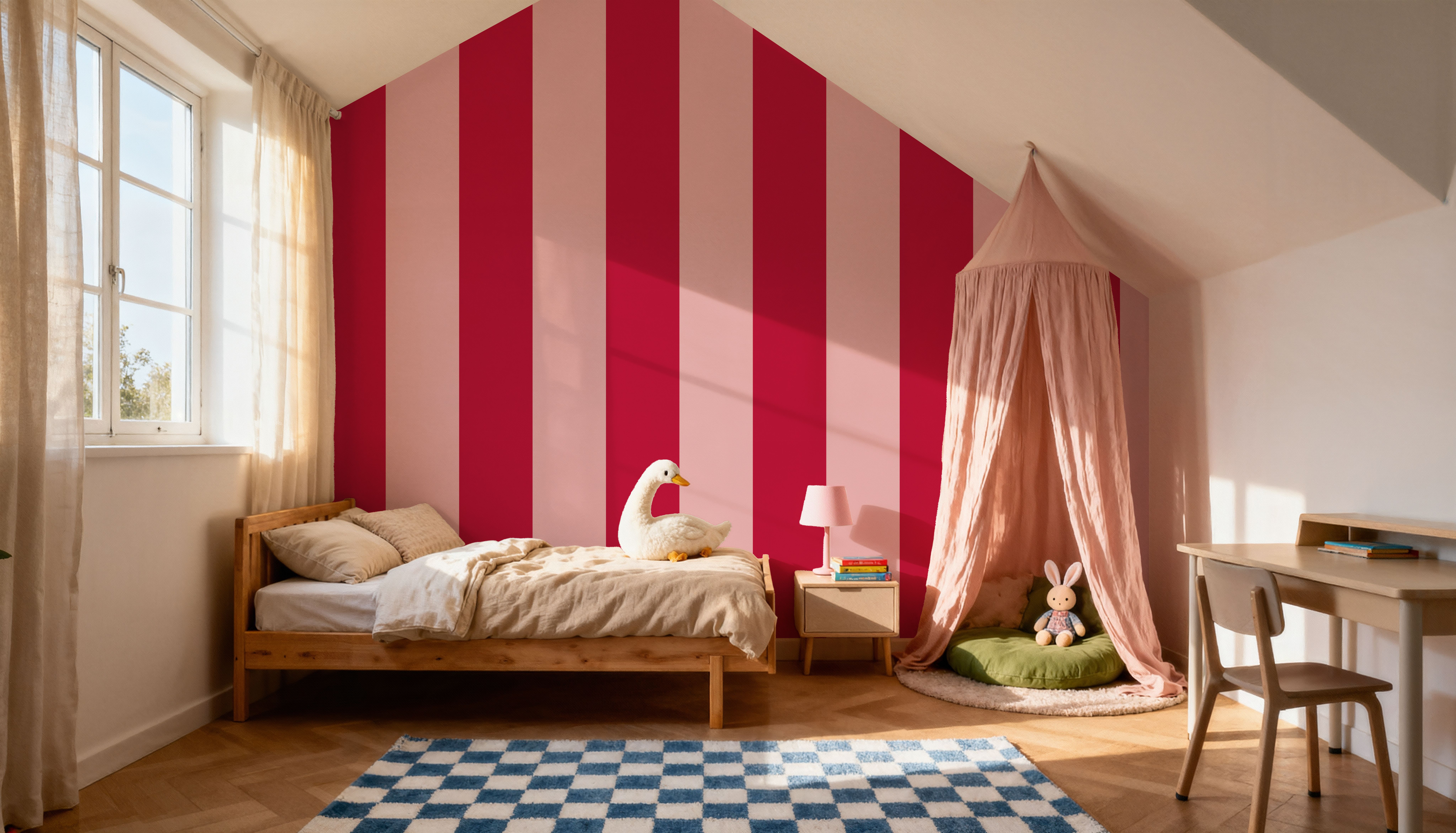 Circus Stripes, Red & Pink