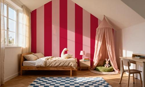 Circus Stripes, Red & Pink
