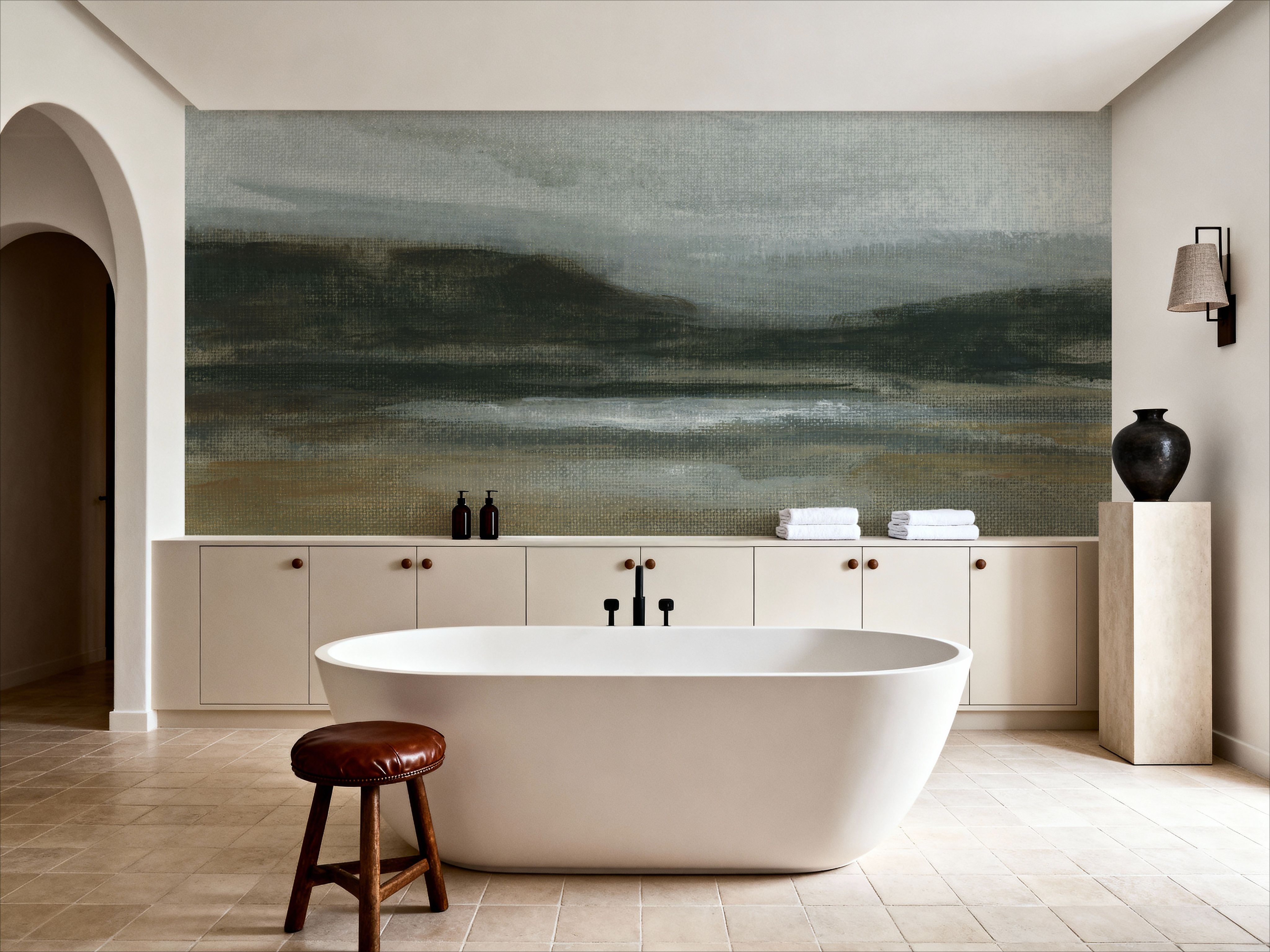 Misty River Valley on Canvas