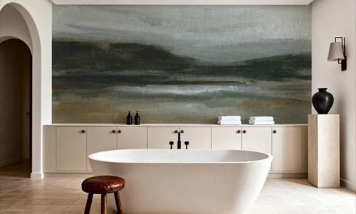 Misty River Valley on Canvas