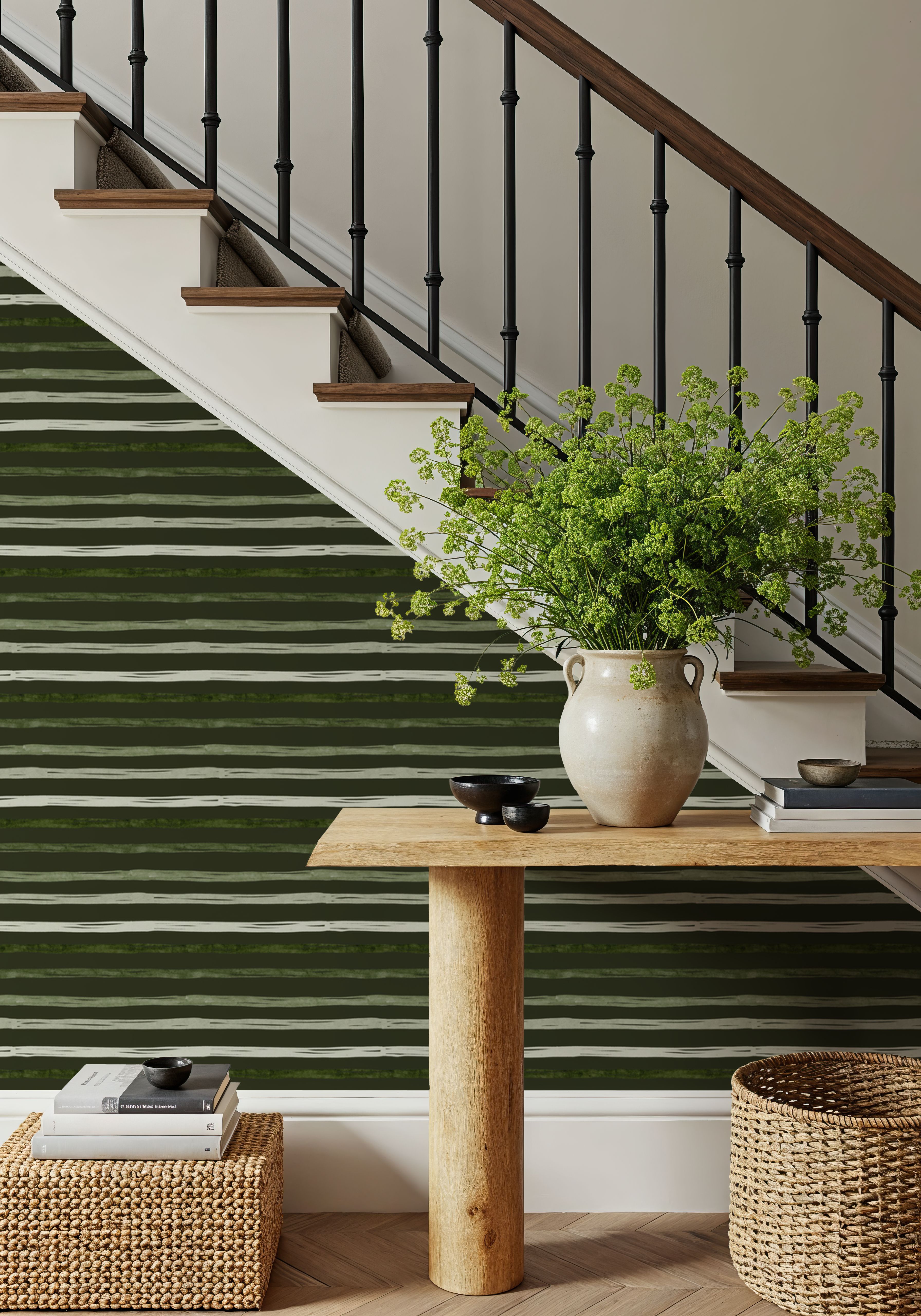 Green Stripes Dark, Wallpaper