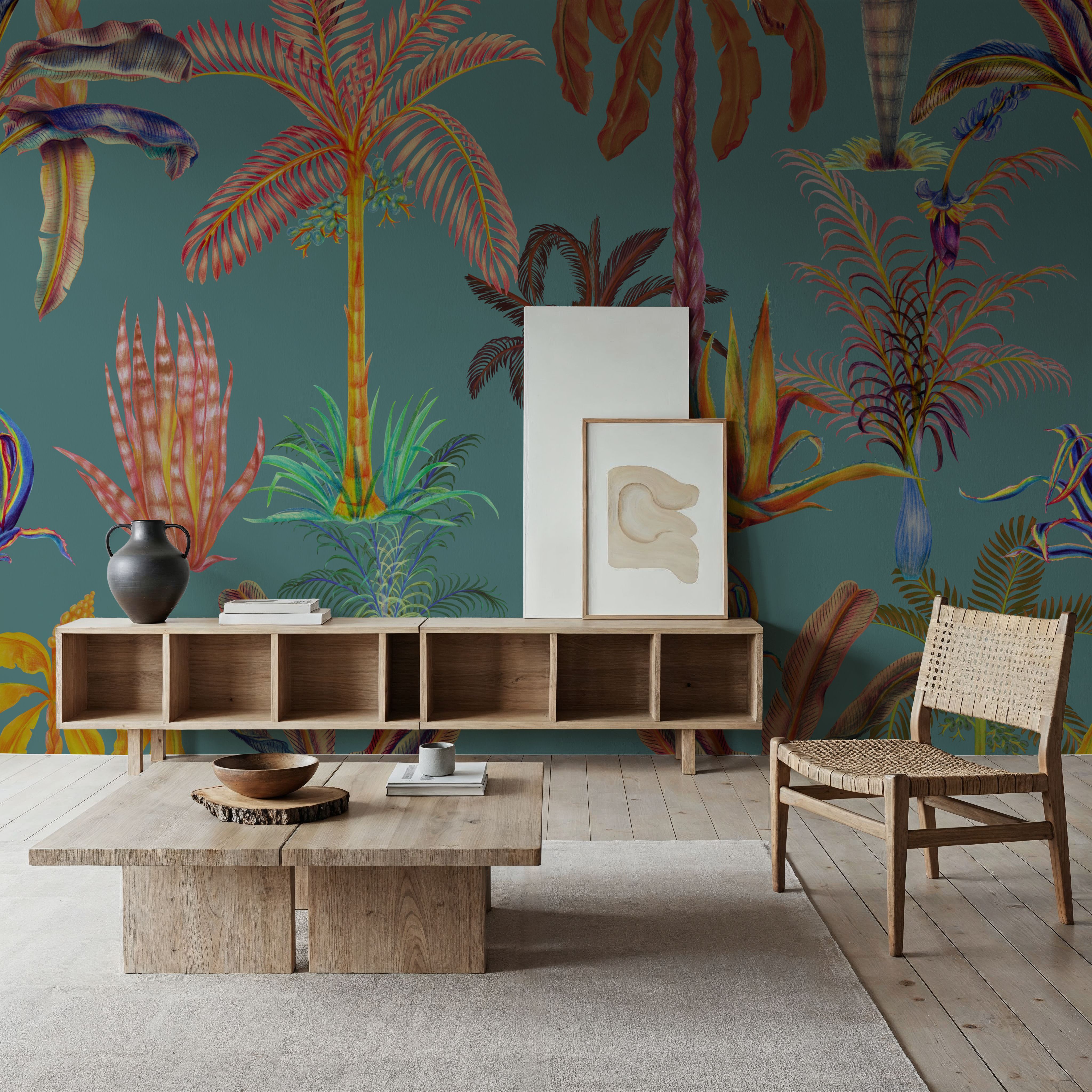 Statement Palm, Turquoise