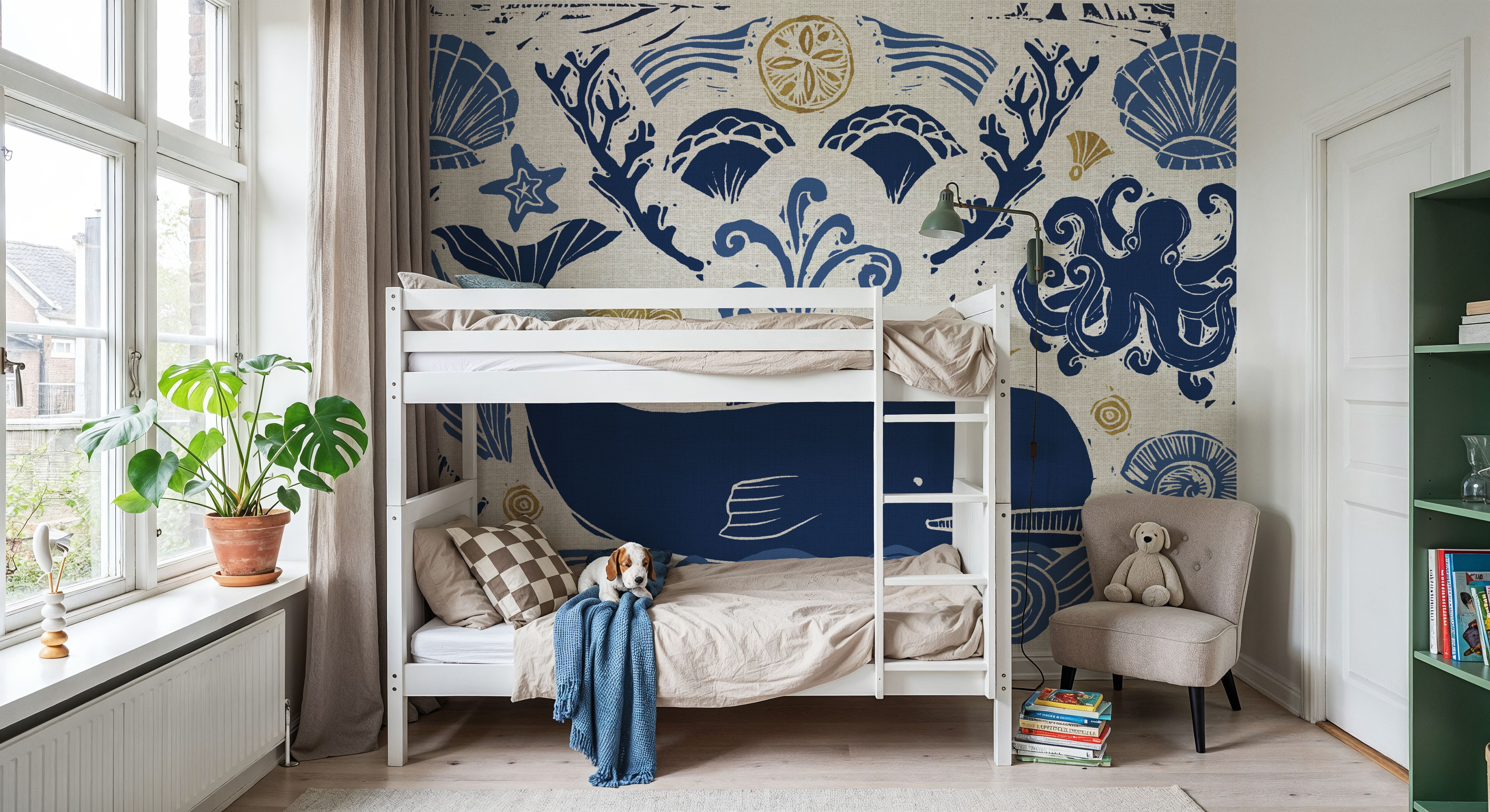 Whale Seas White, Behang