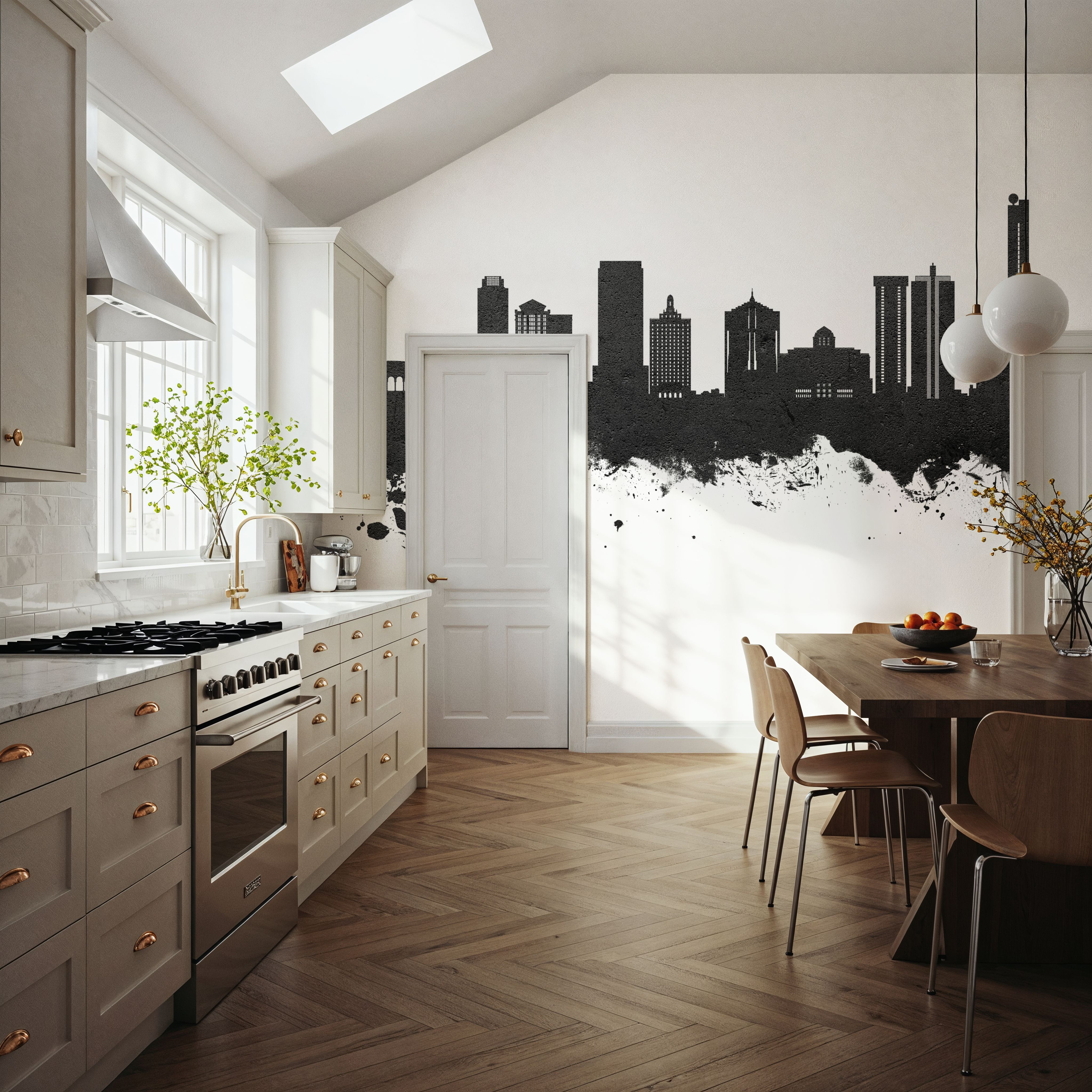 Atlantic City New Jersey Skyline Black & White