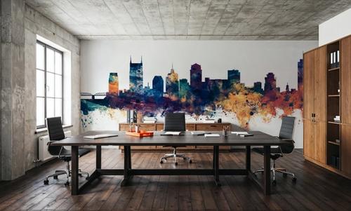 Nashville Tennessee Skyline Blue & Bronze