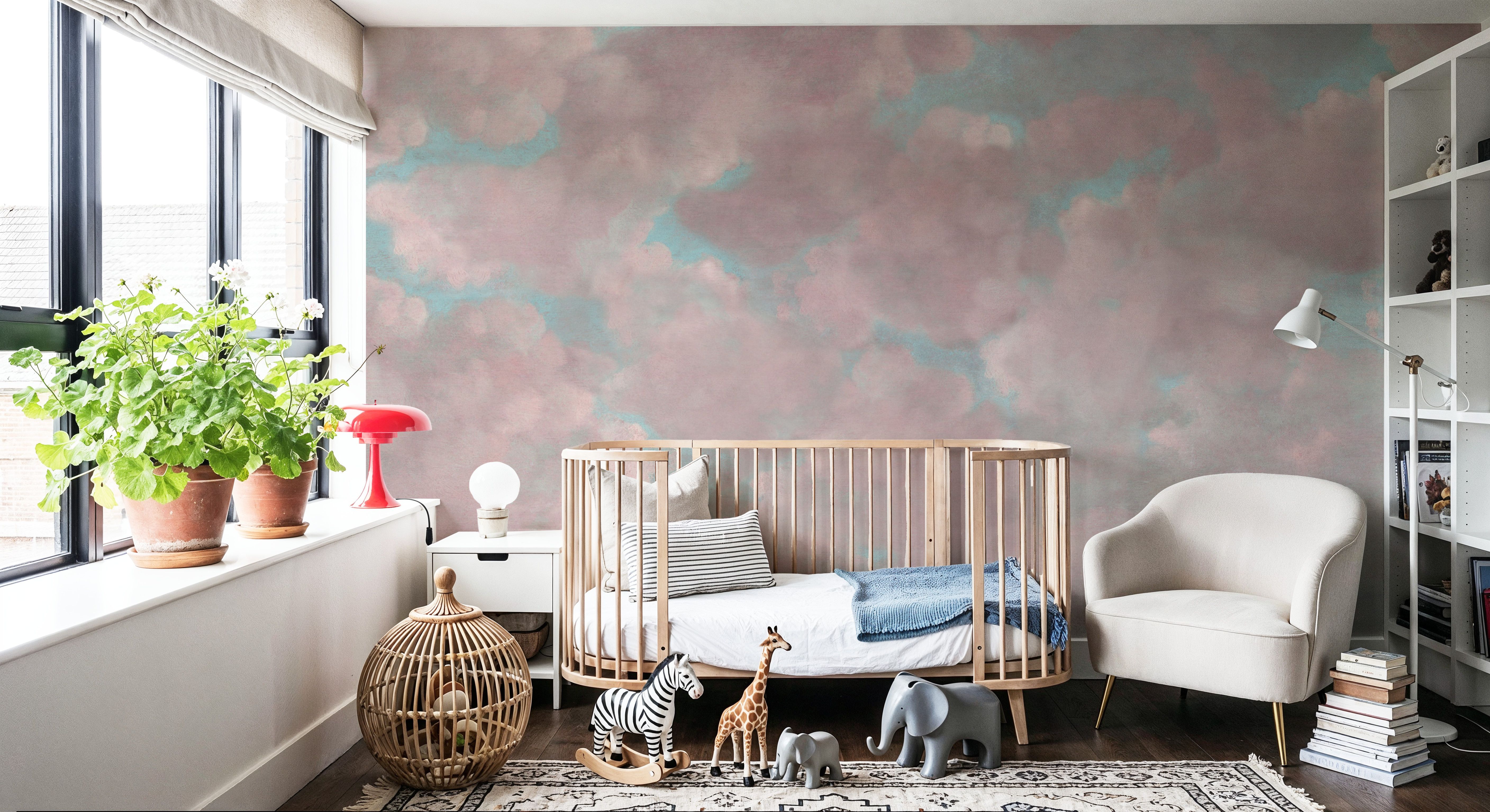 Painted Dreamy Clouds, Pink