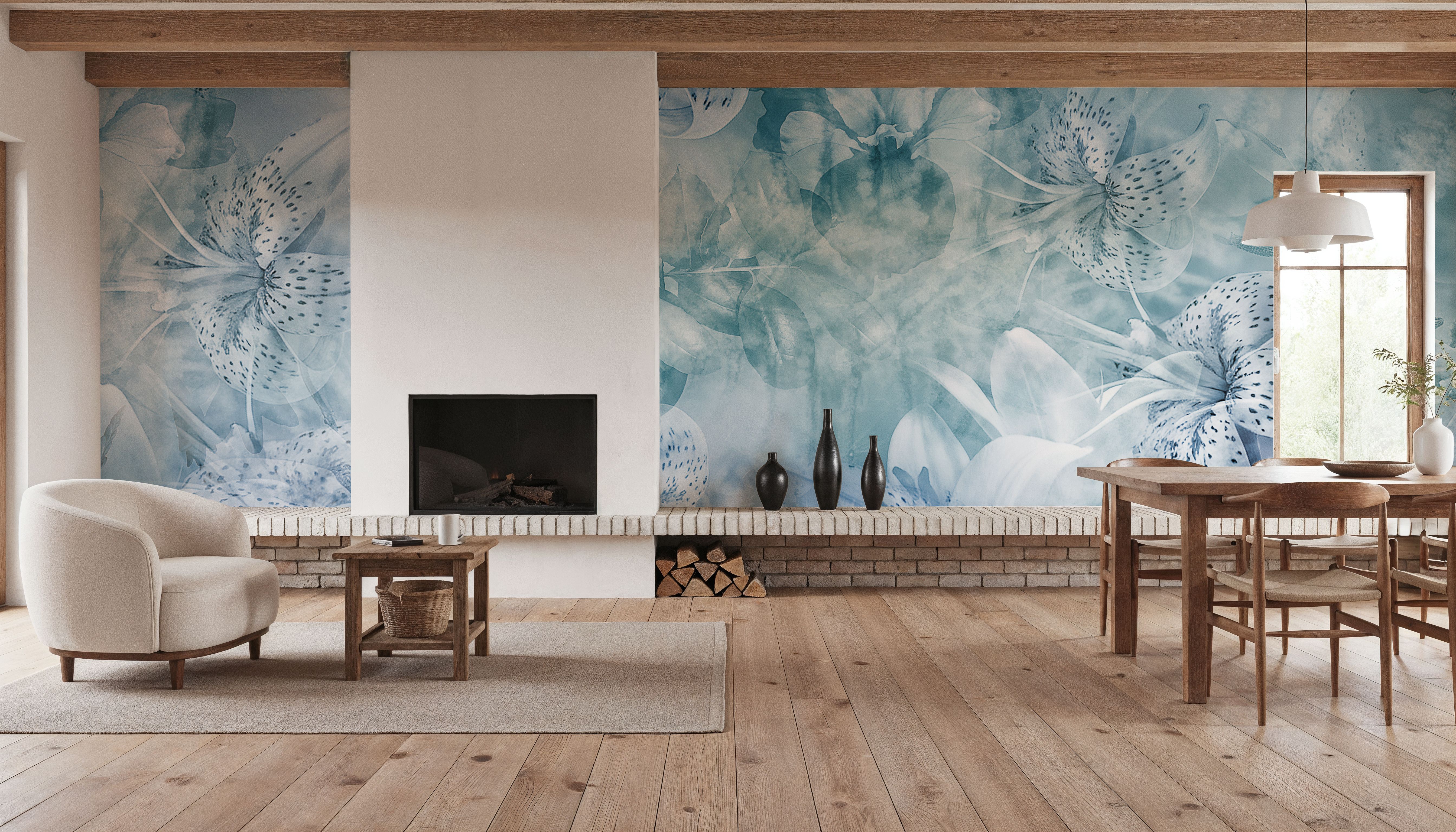 Dancing Blue Lilies, Tapeten