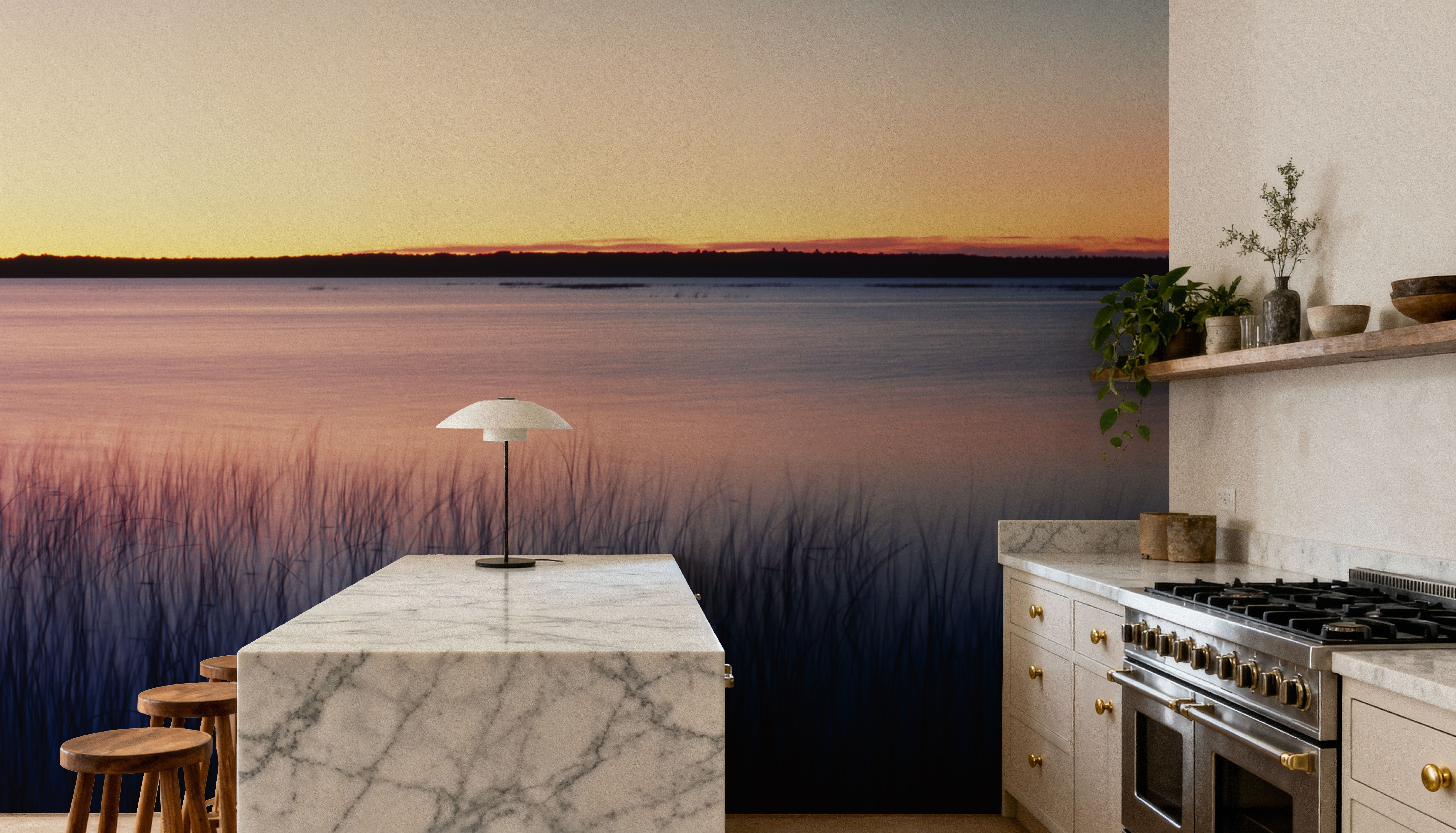 Mirrored Dusk Waters, Wallpaper