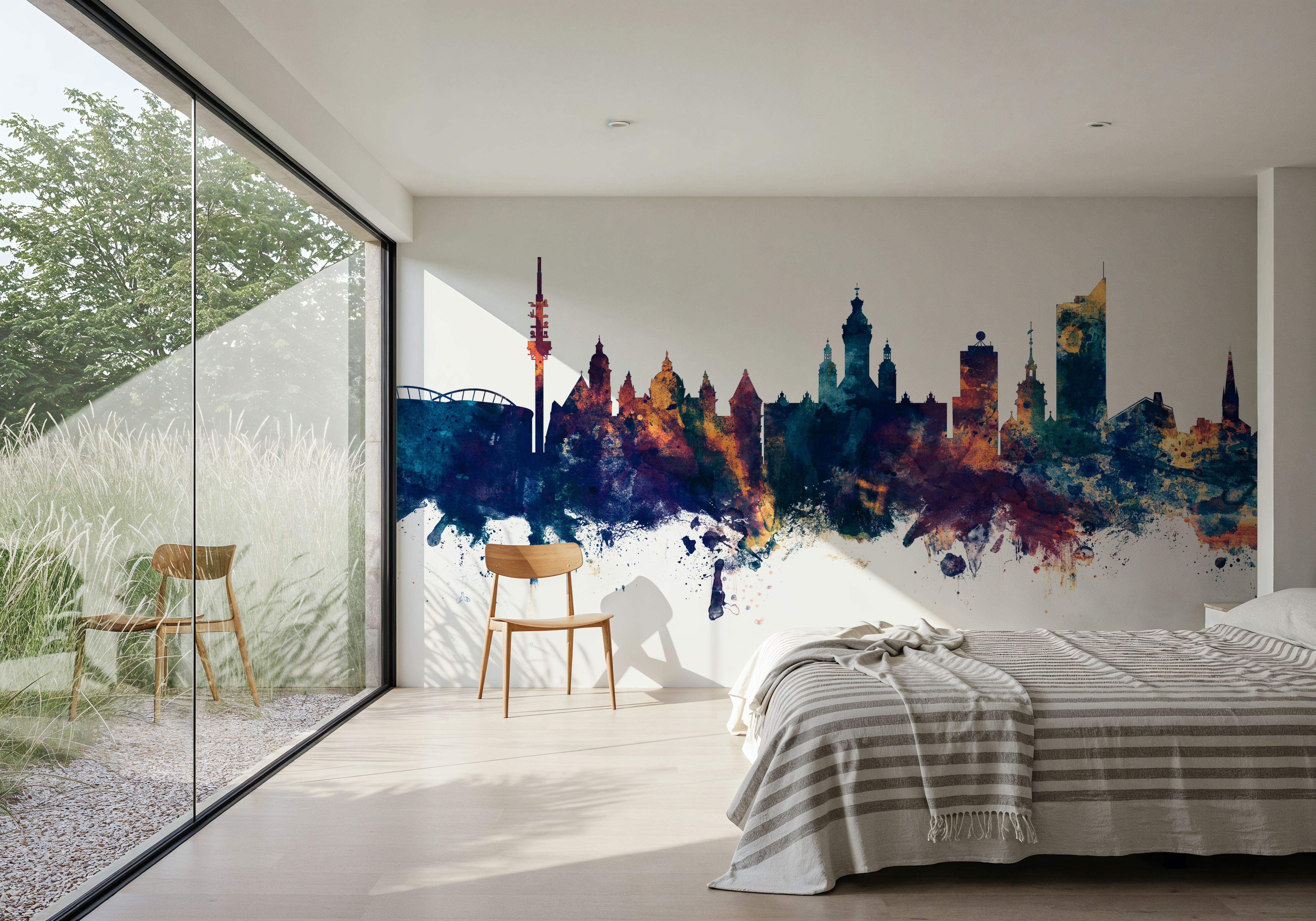 Leipzig Germany Skyline Blue & Bronze