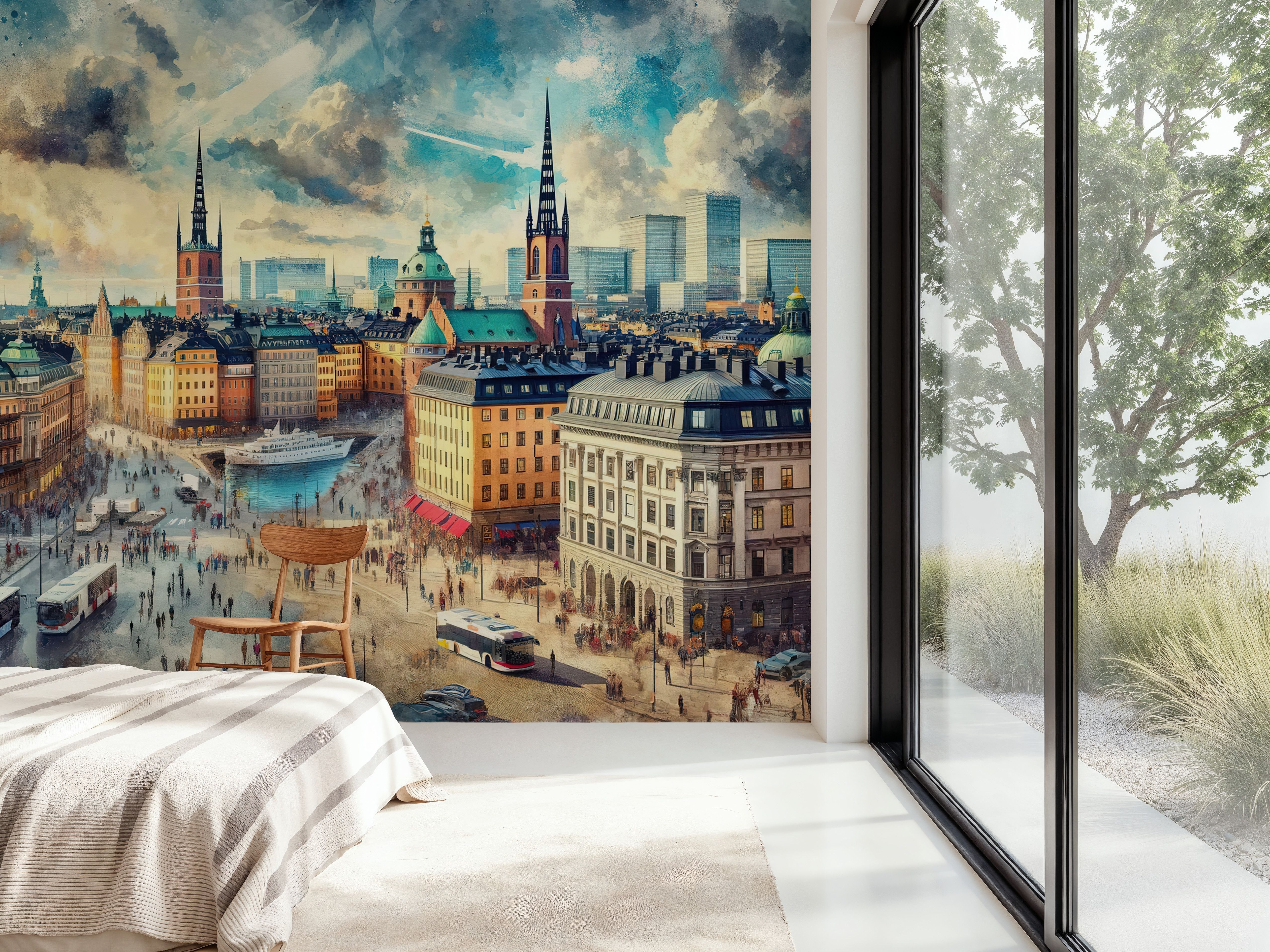 Watercolor Stockholm Sweden