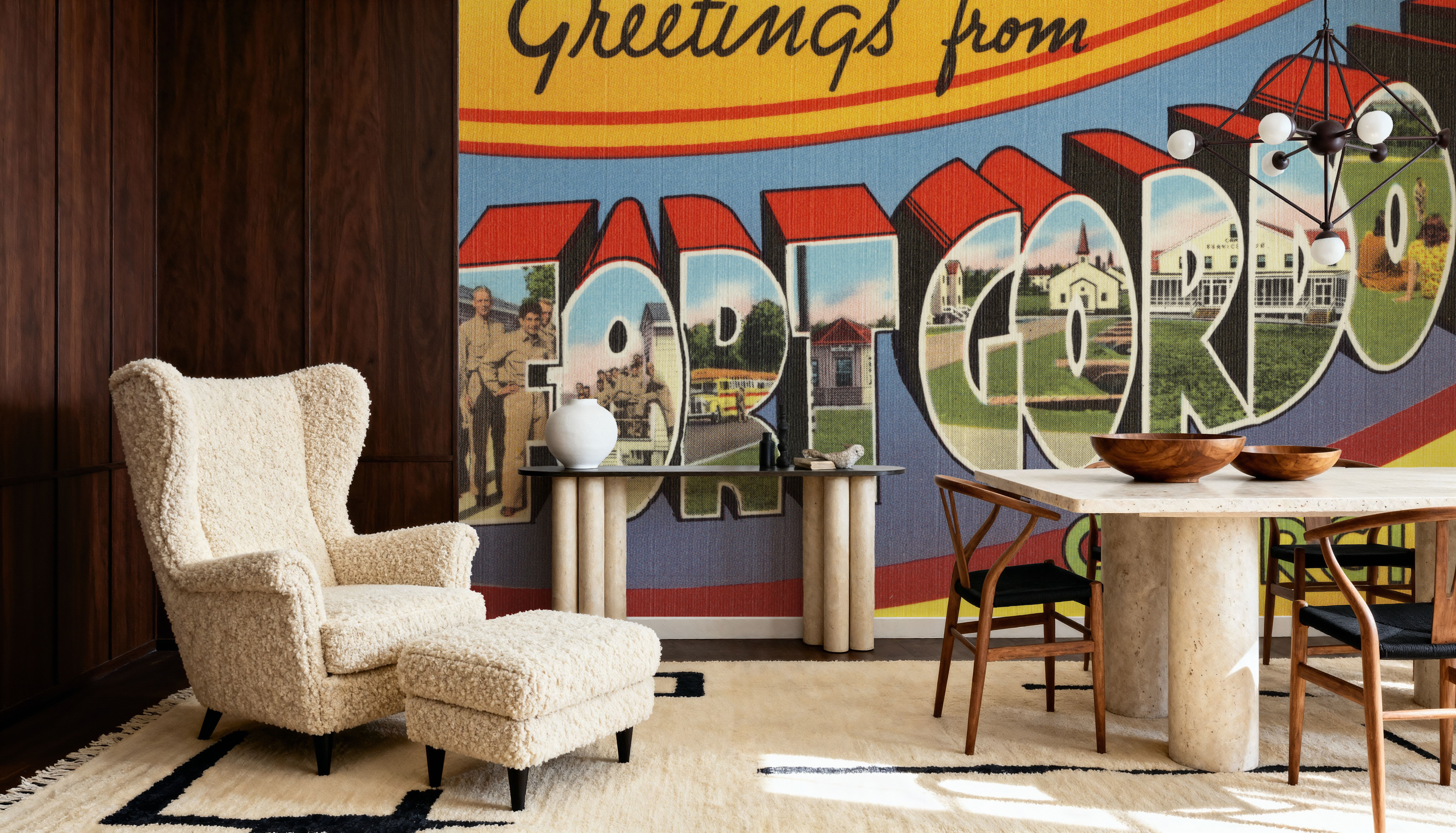 Greetings from Fort Gordon - Screenprint Postcard, Wallpaper