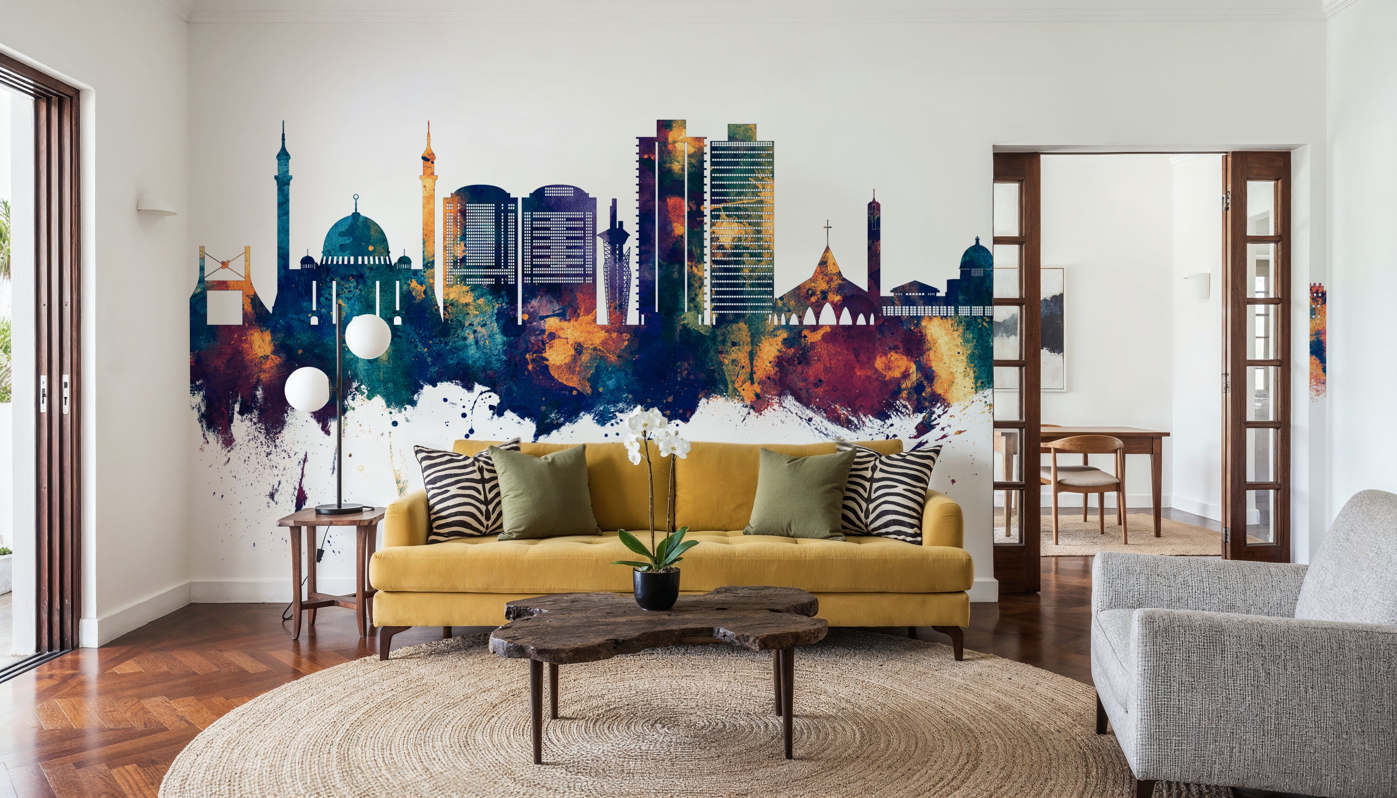 Abuja Nigeria Skyline Blue & Bronze