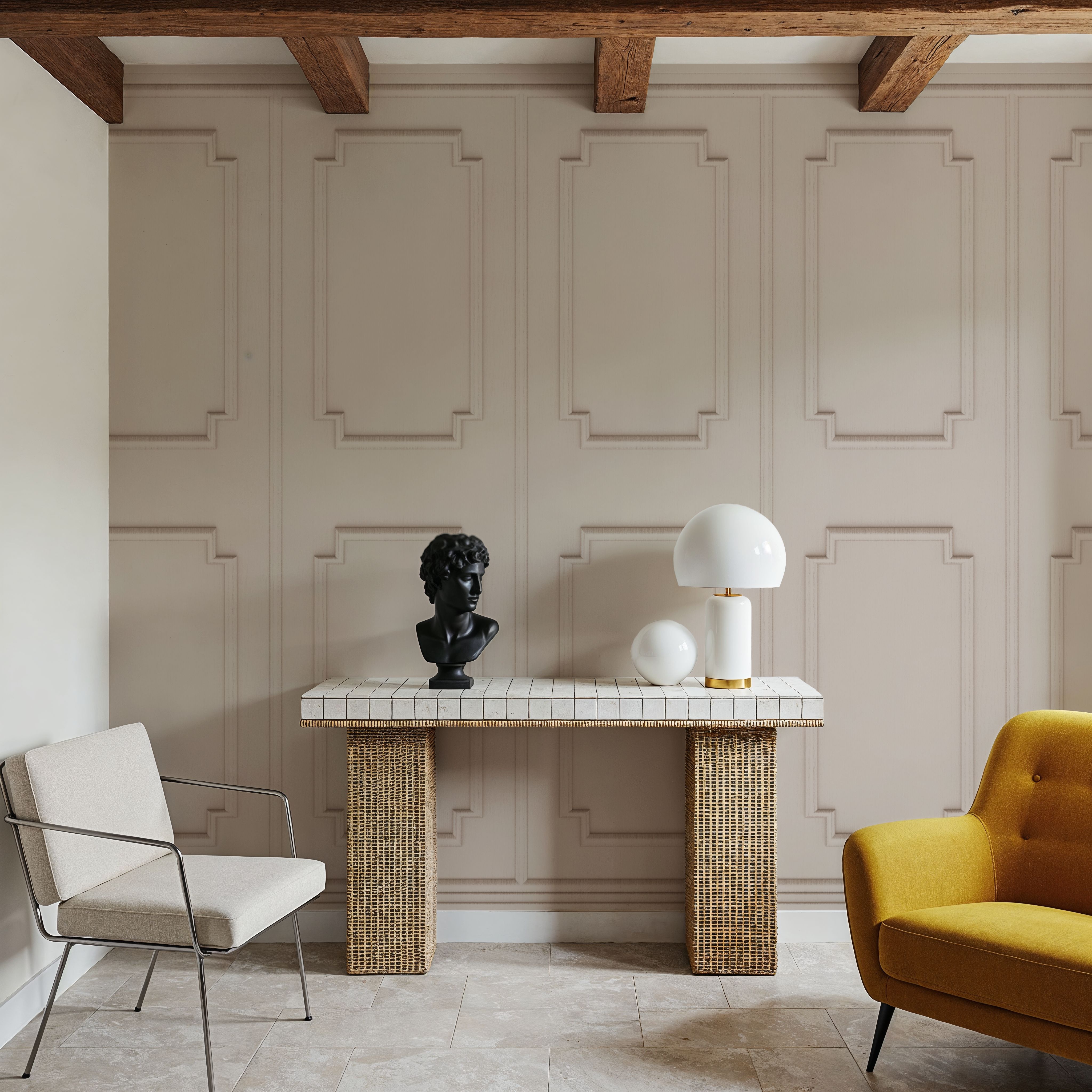 Faux Wall Panel Moulding, Beige