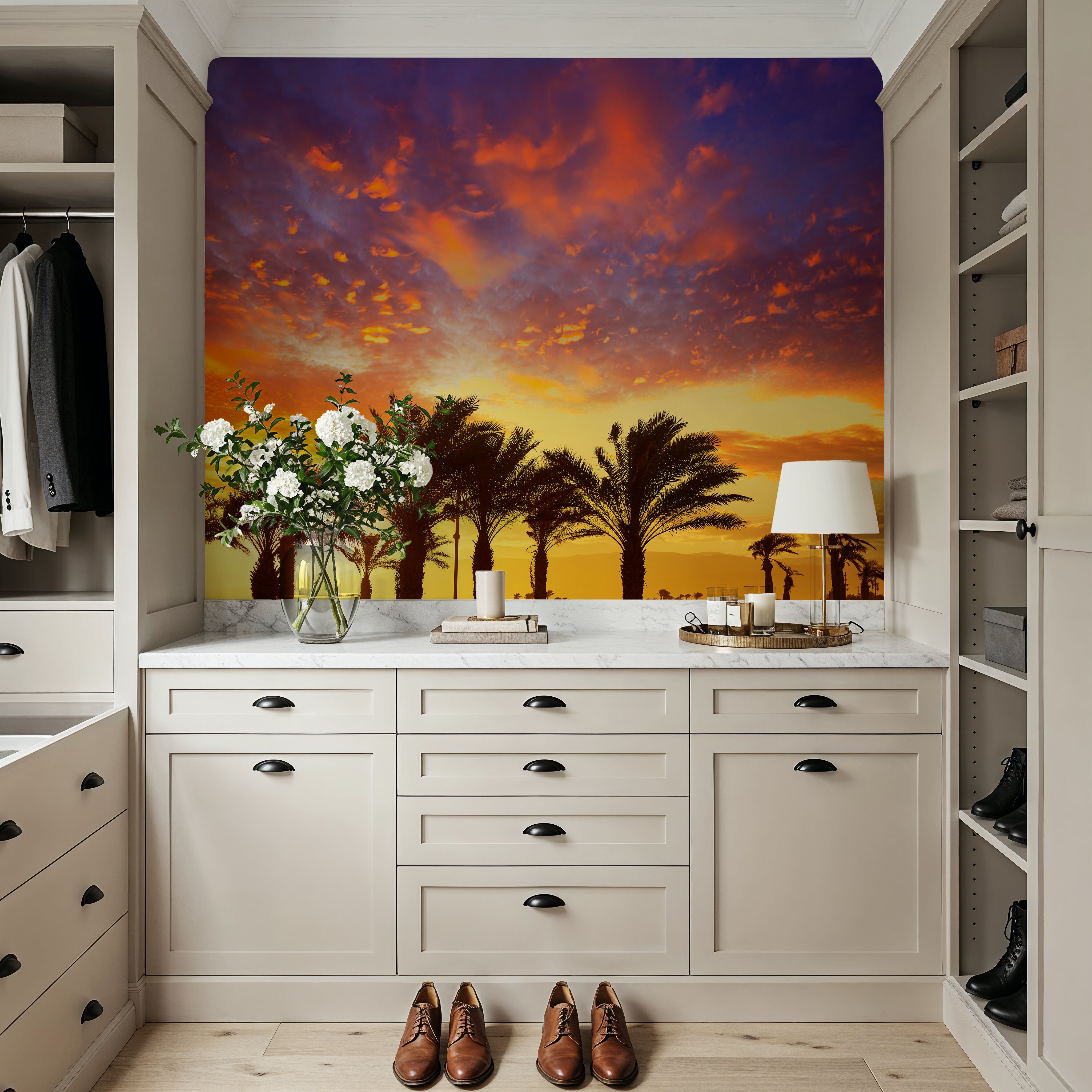Blue Orange and Yellow Palms