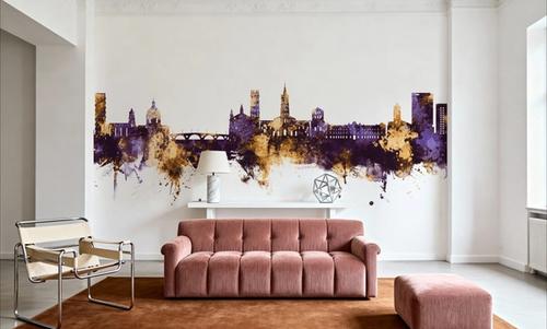 Toulouse France Skyline Purple & Gold