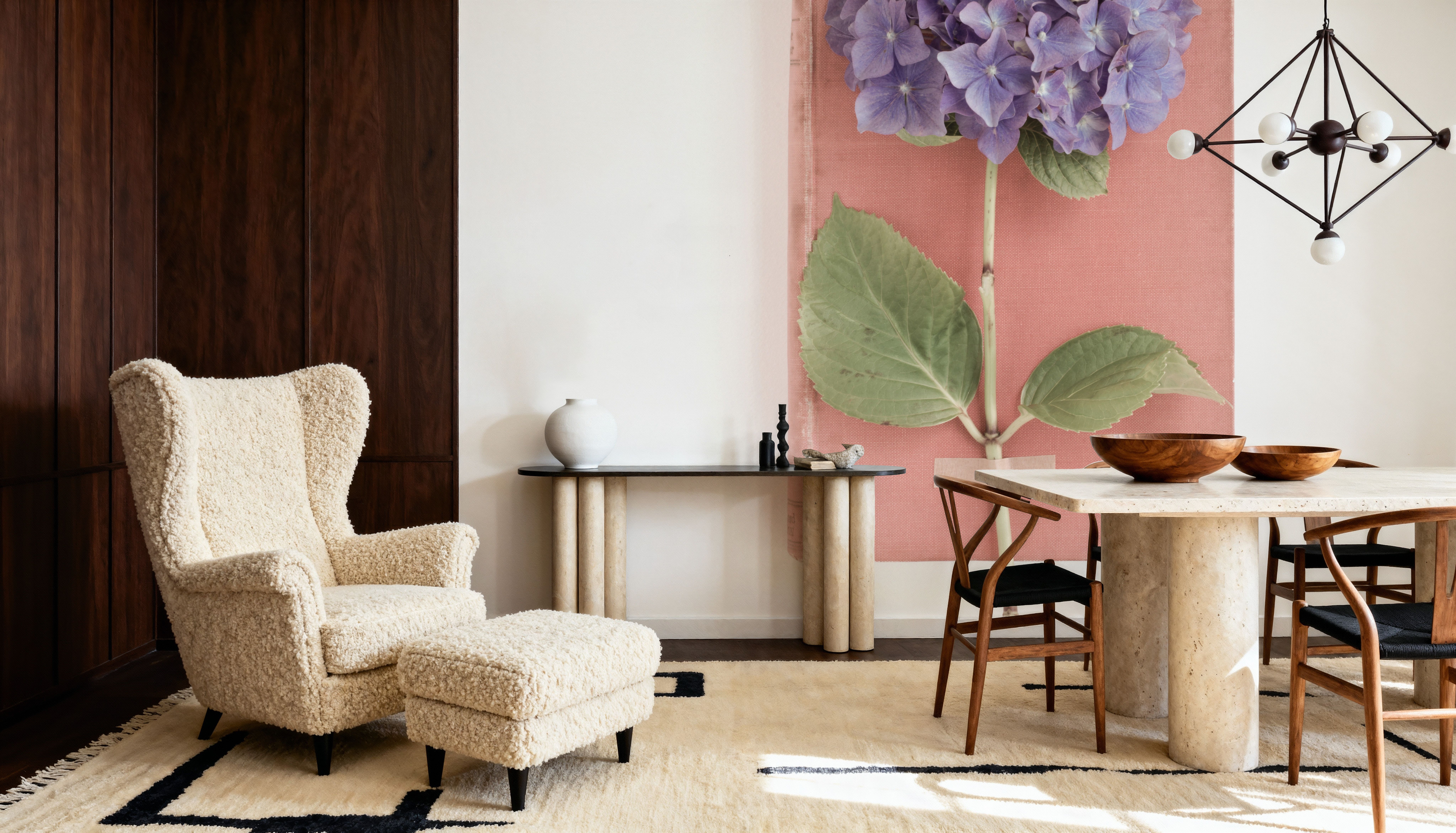 Purple Hydrangea on Book