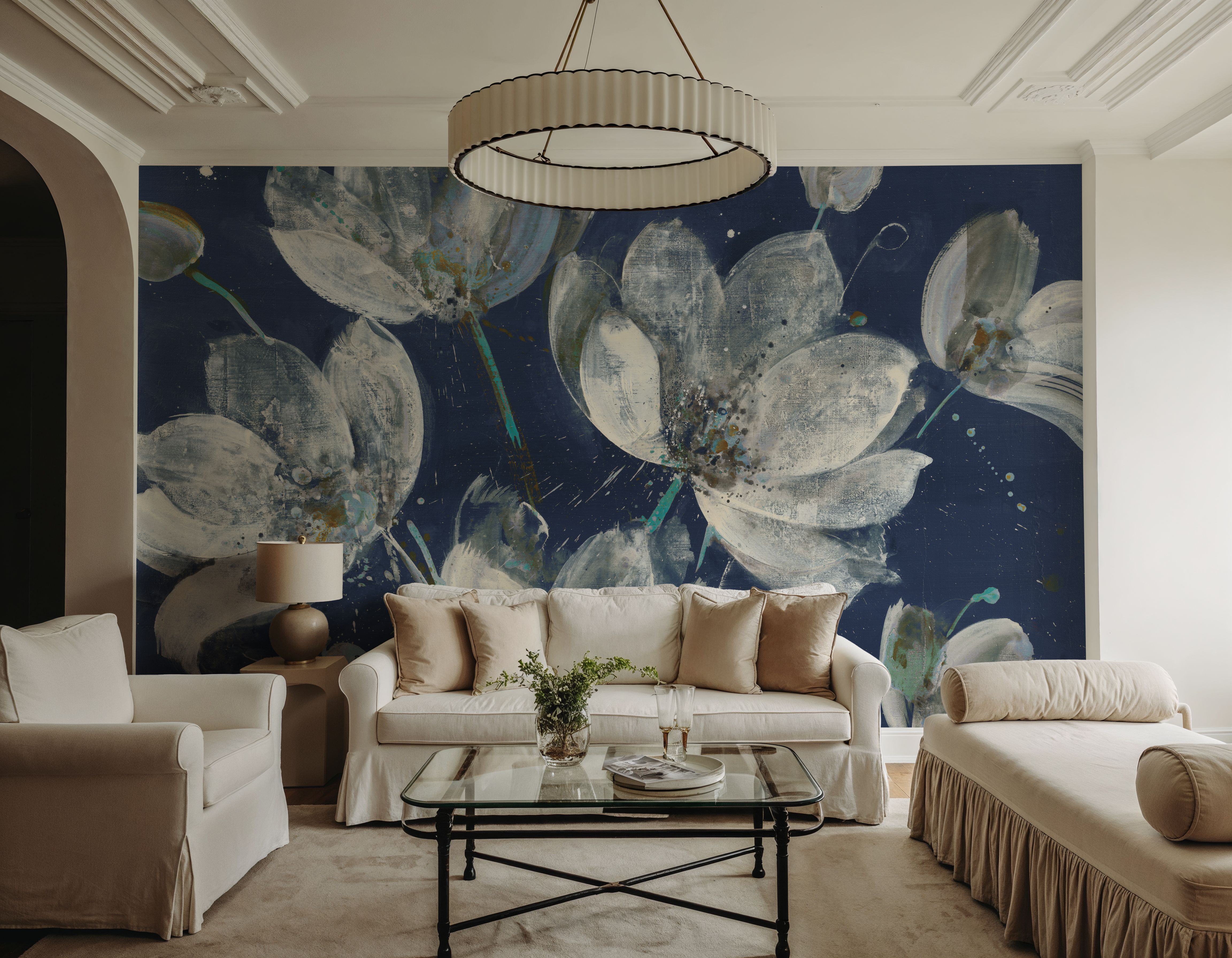 Midnight Garden with Light Blue