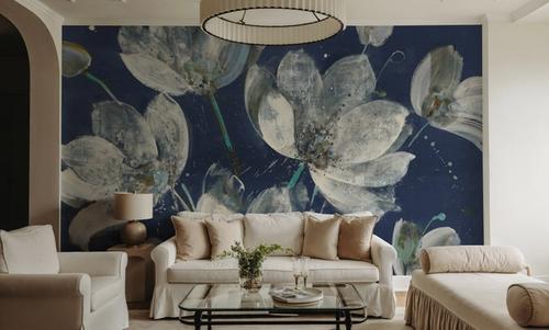 Midnight Garden with Light Blue