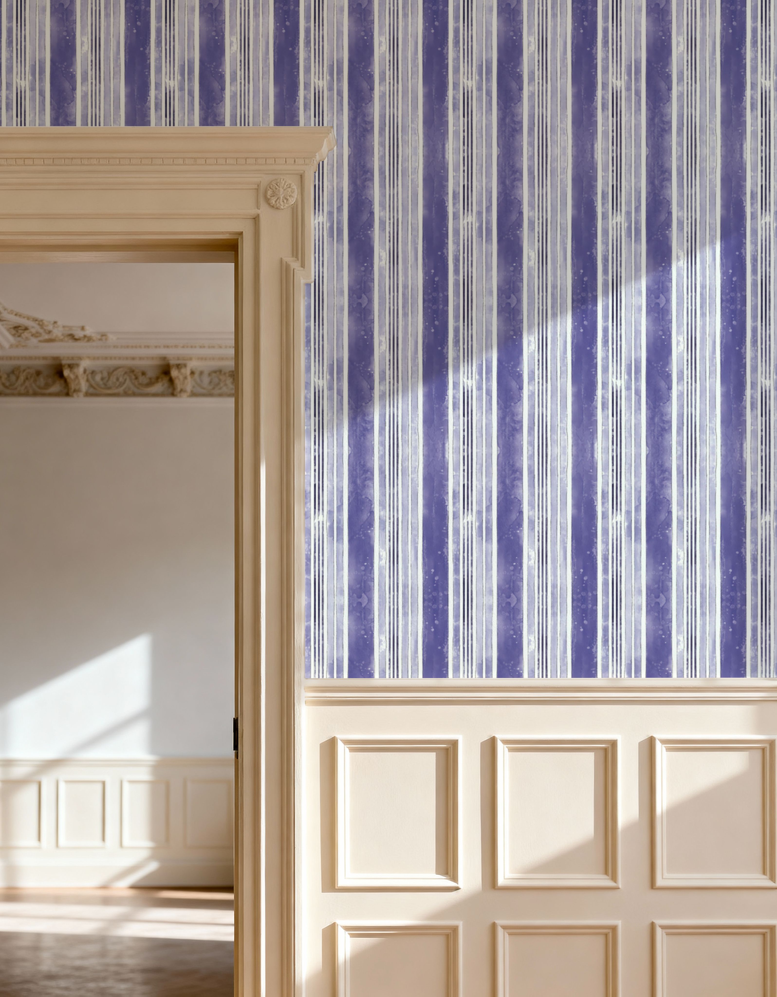 Botanical Blue Thick Lines