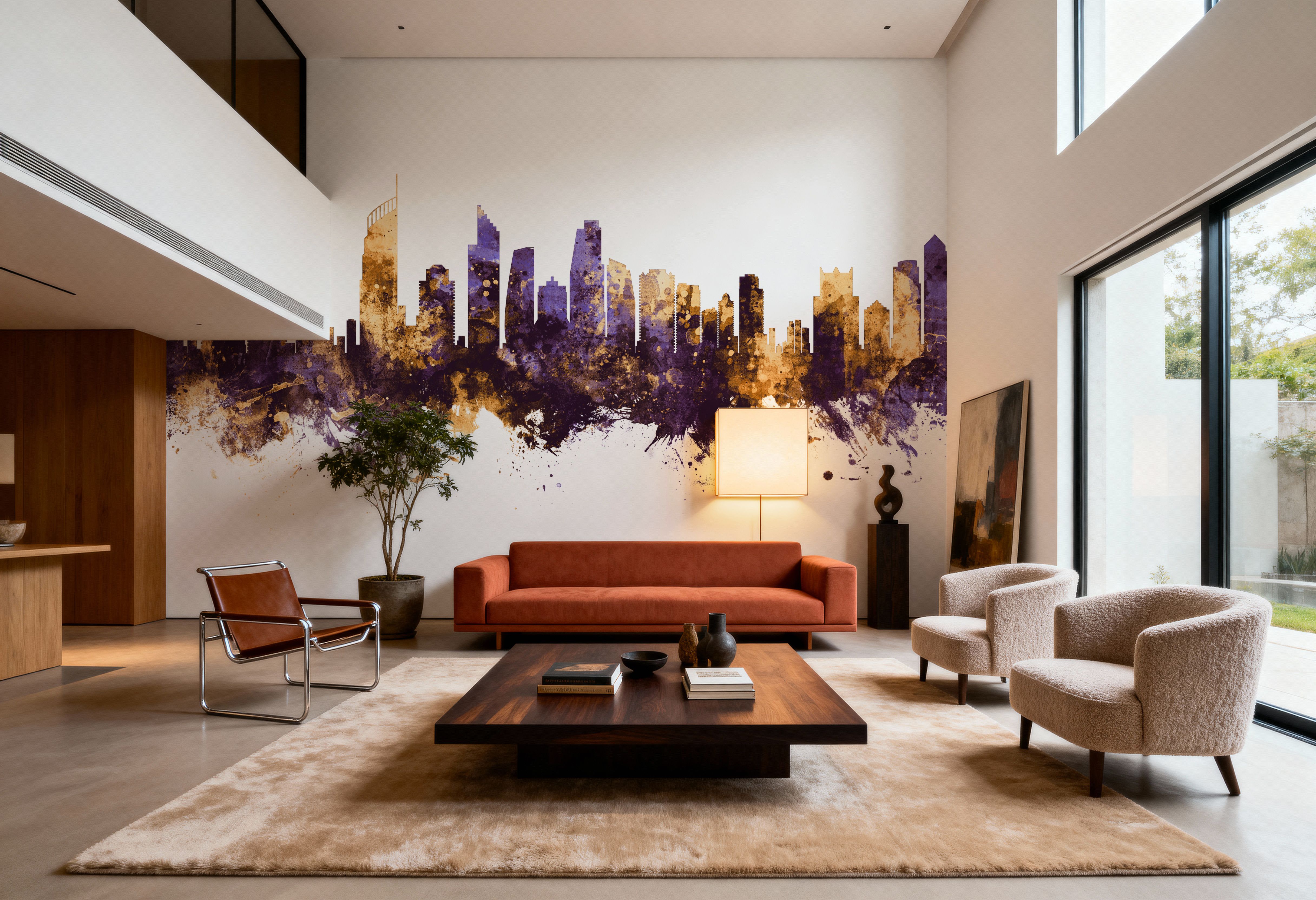 Gold Coast Australia Skyline Purple & Gold, Wallpaper