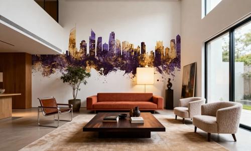 Gold Coast Australia Skyline Purple & Gold