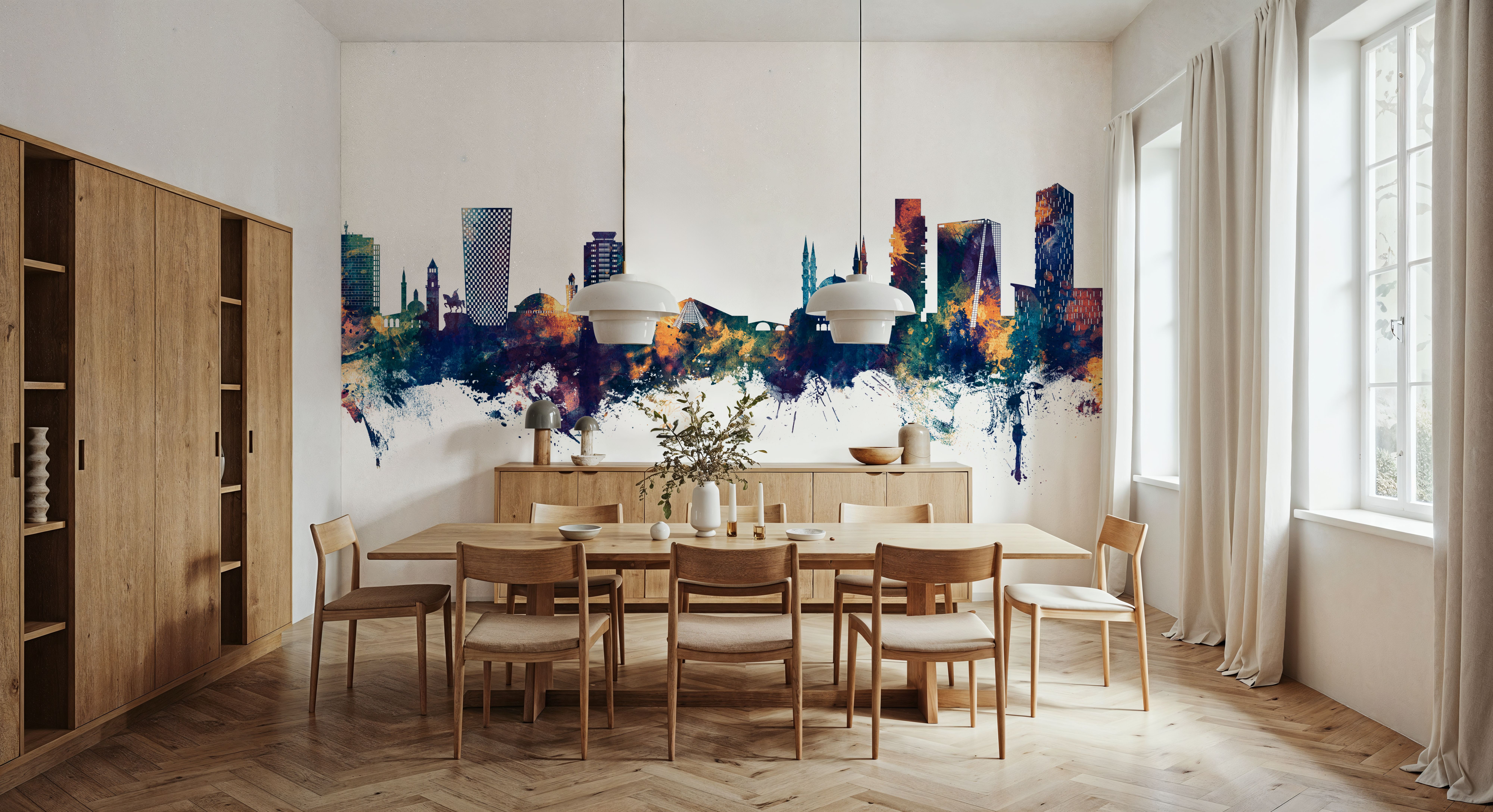 Tirana Skyline Blue & Bronze