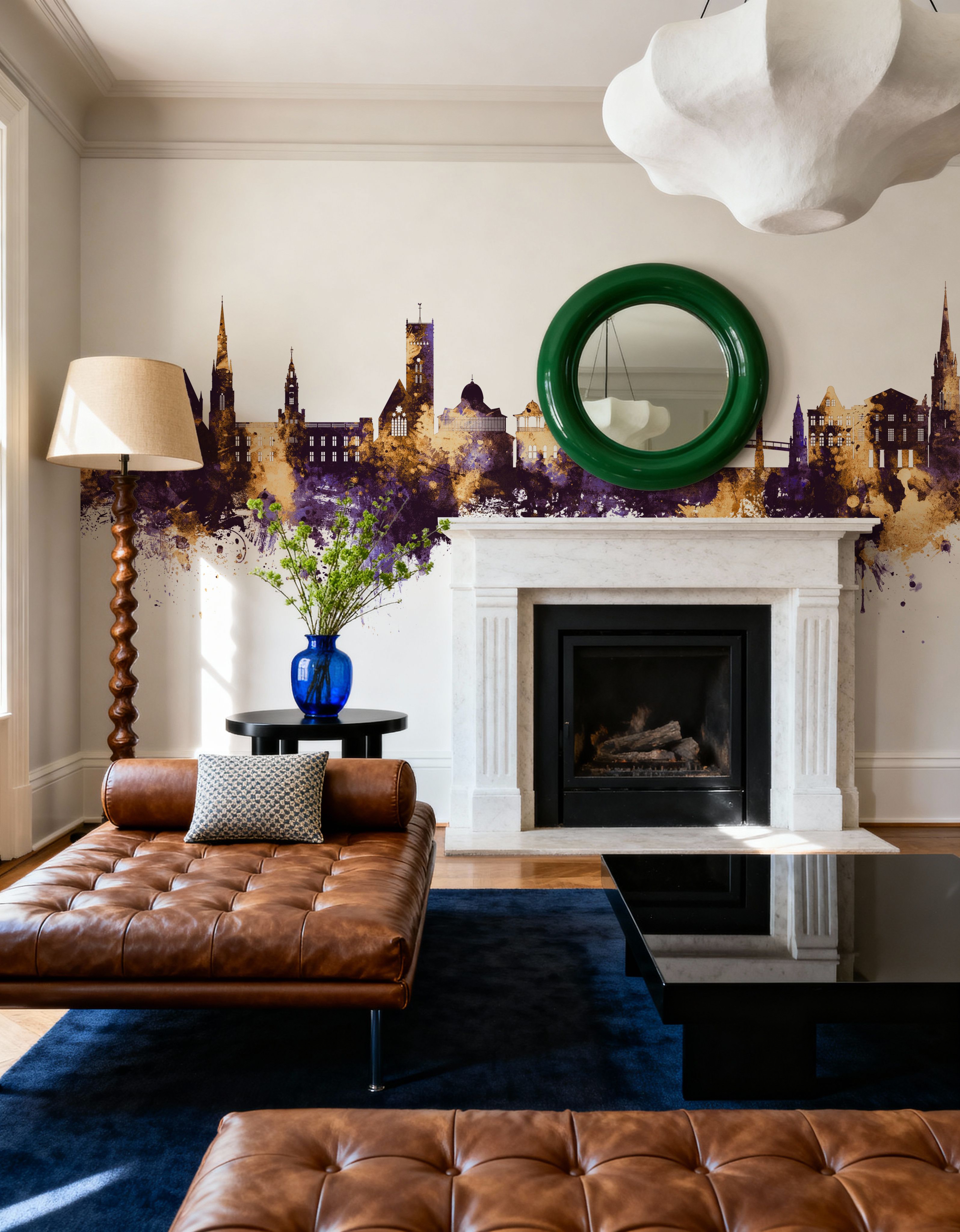 Torquay England Skyline Purple & Gold