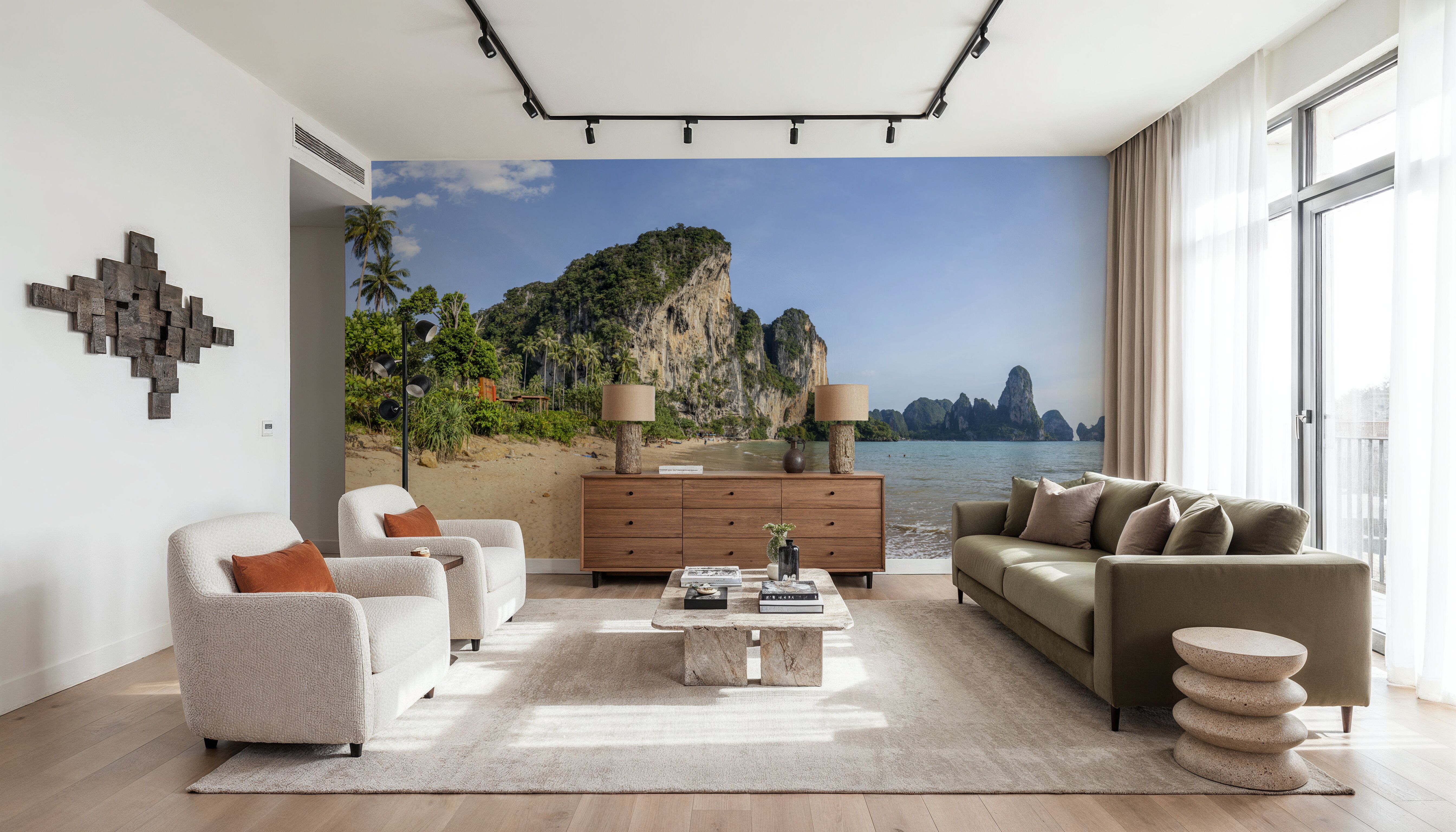 Tropical Cliff Paradise, Wallpaper