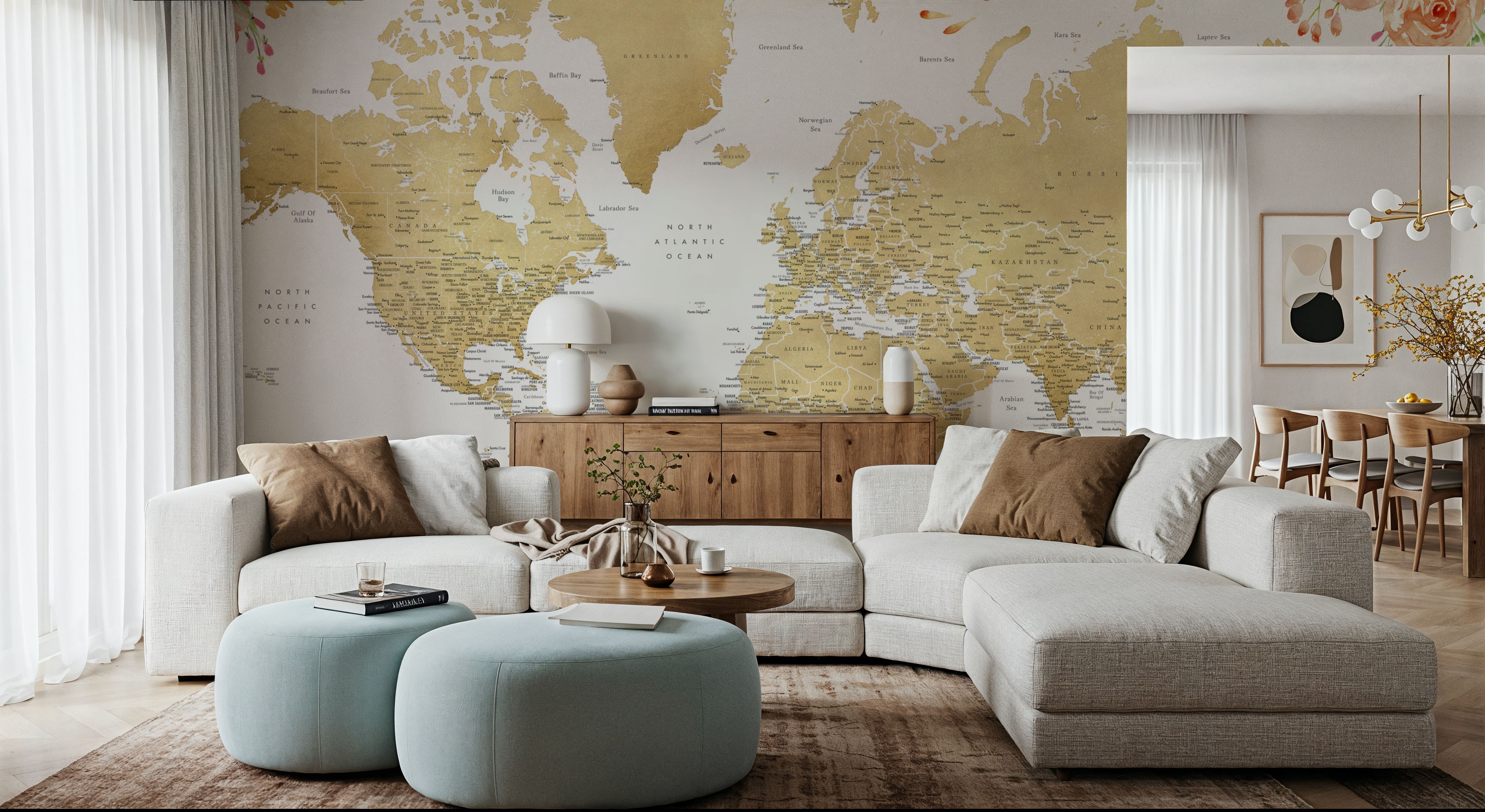 World Map Cities - Blythe, Wallpaper