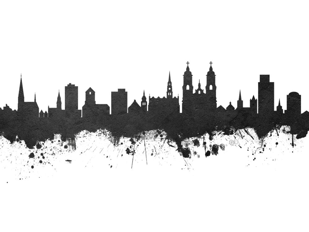 St Gallen Switzerland Skyline Black & White
