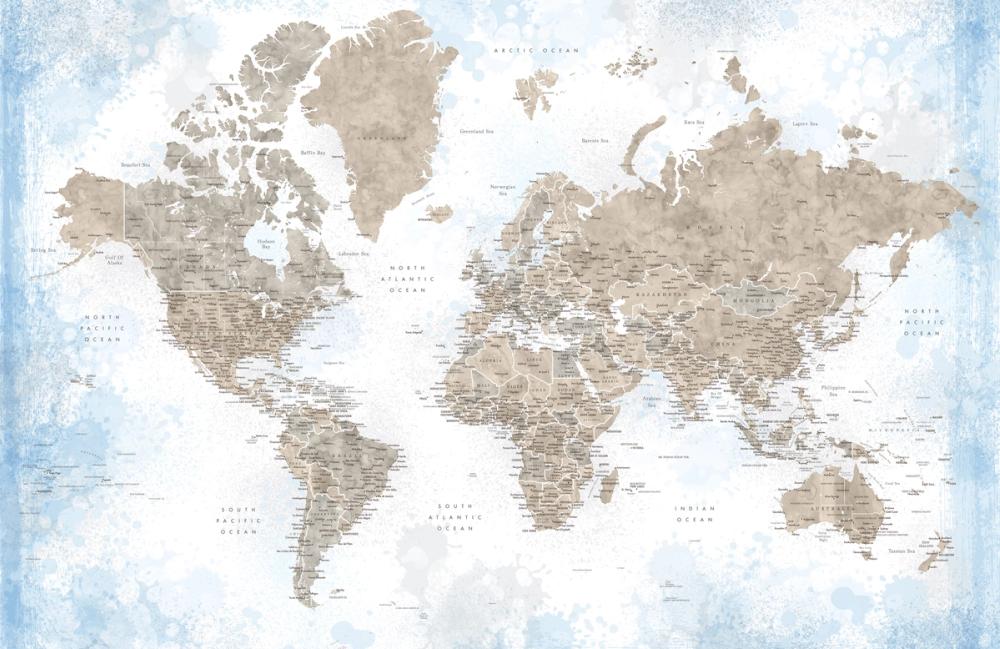 World Map Cities - Ghada