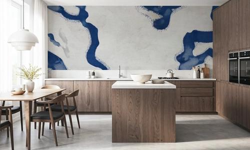Abstract River Marks, Ocean Blue