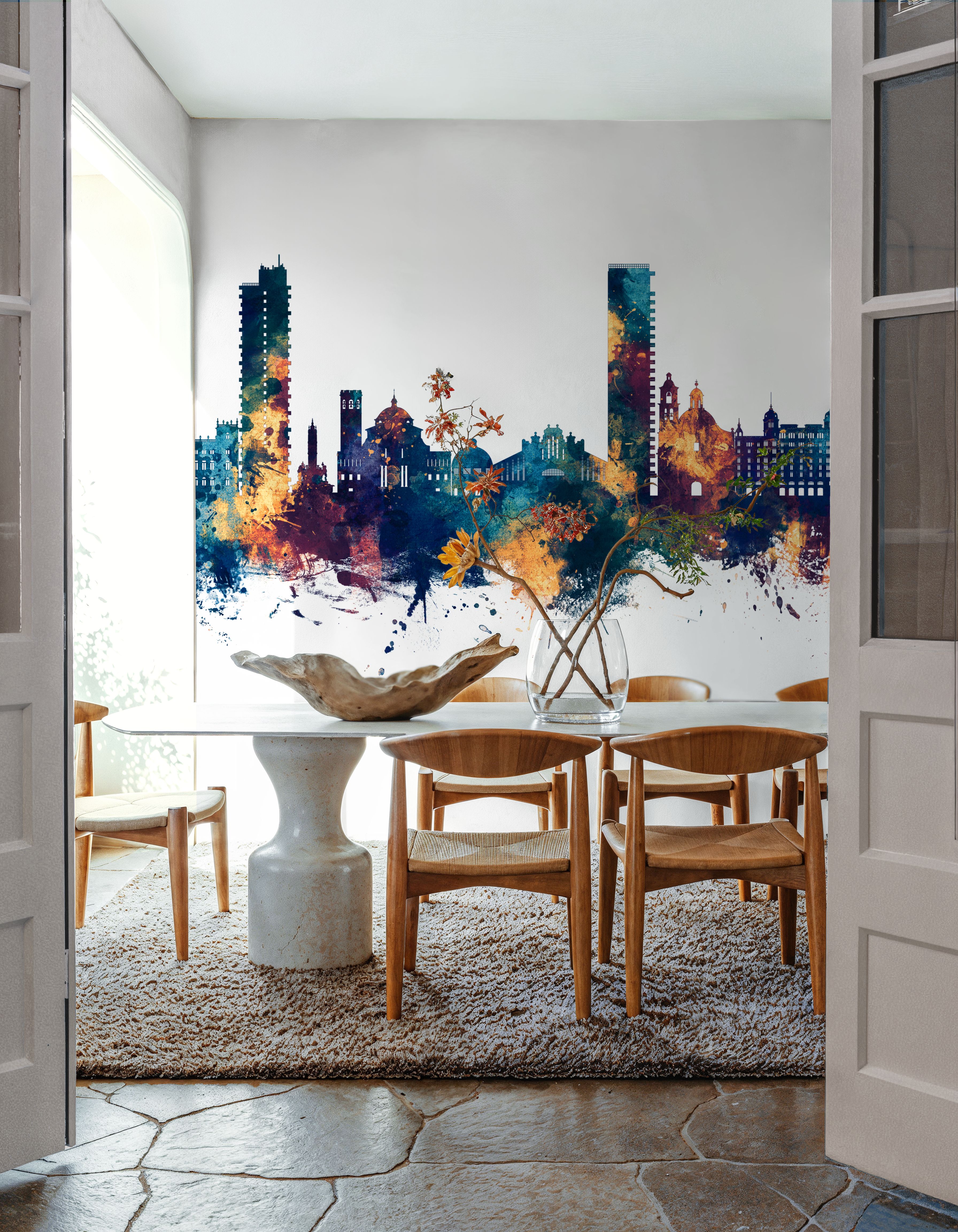 Alicante Spain Skyline Blue & Bronze