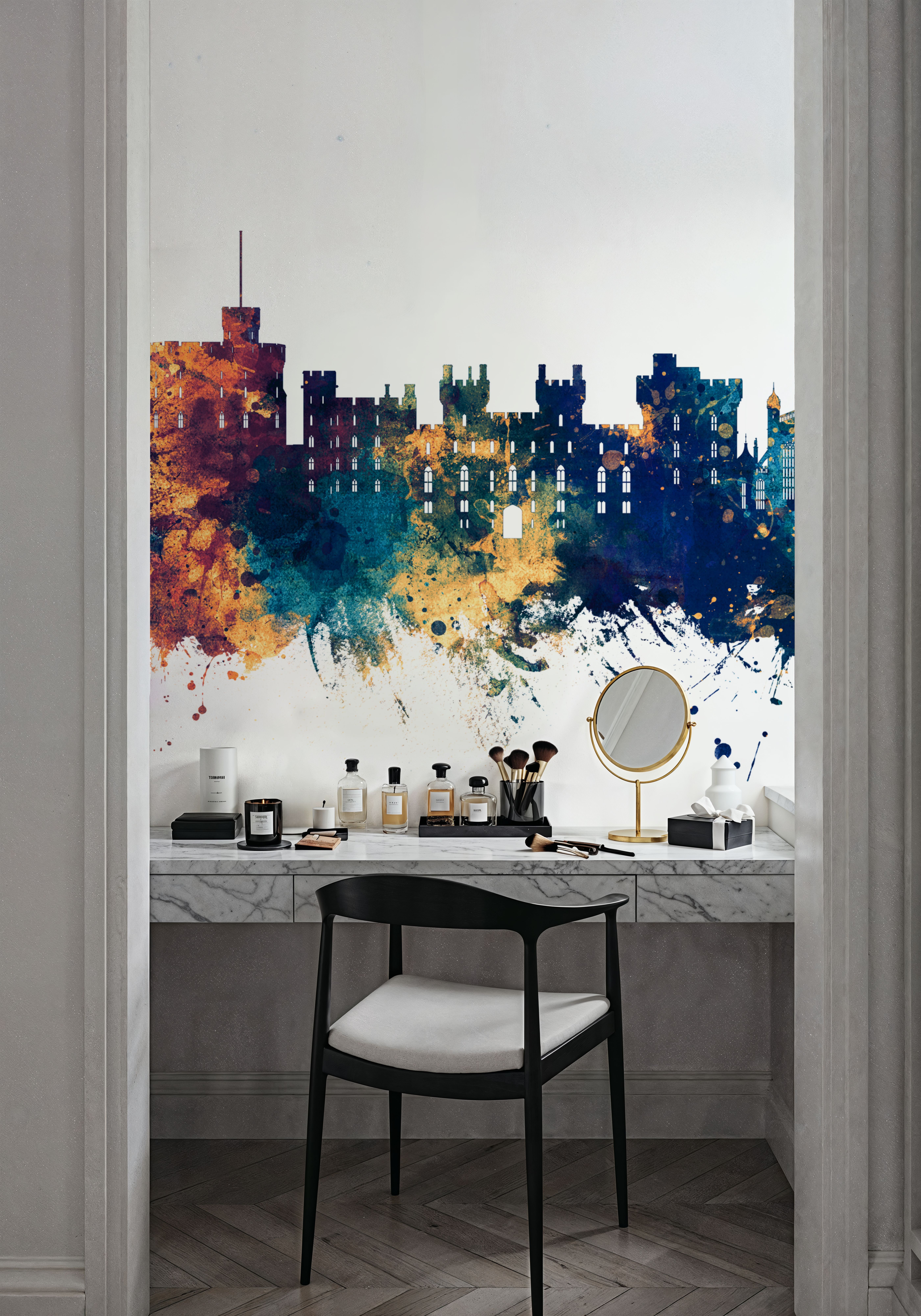 Windsor England Skyline Blue & Bronze