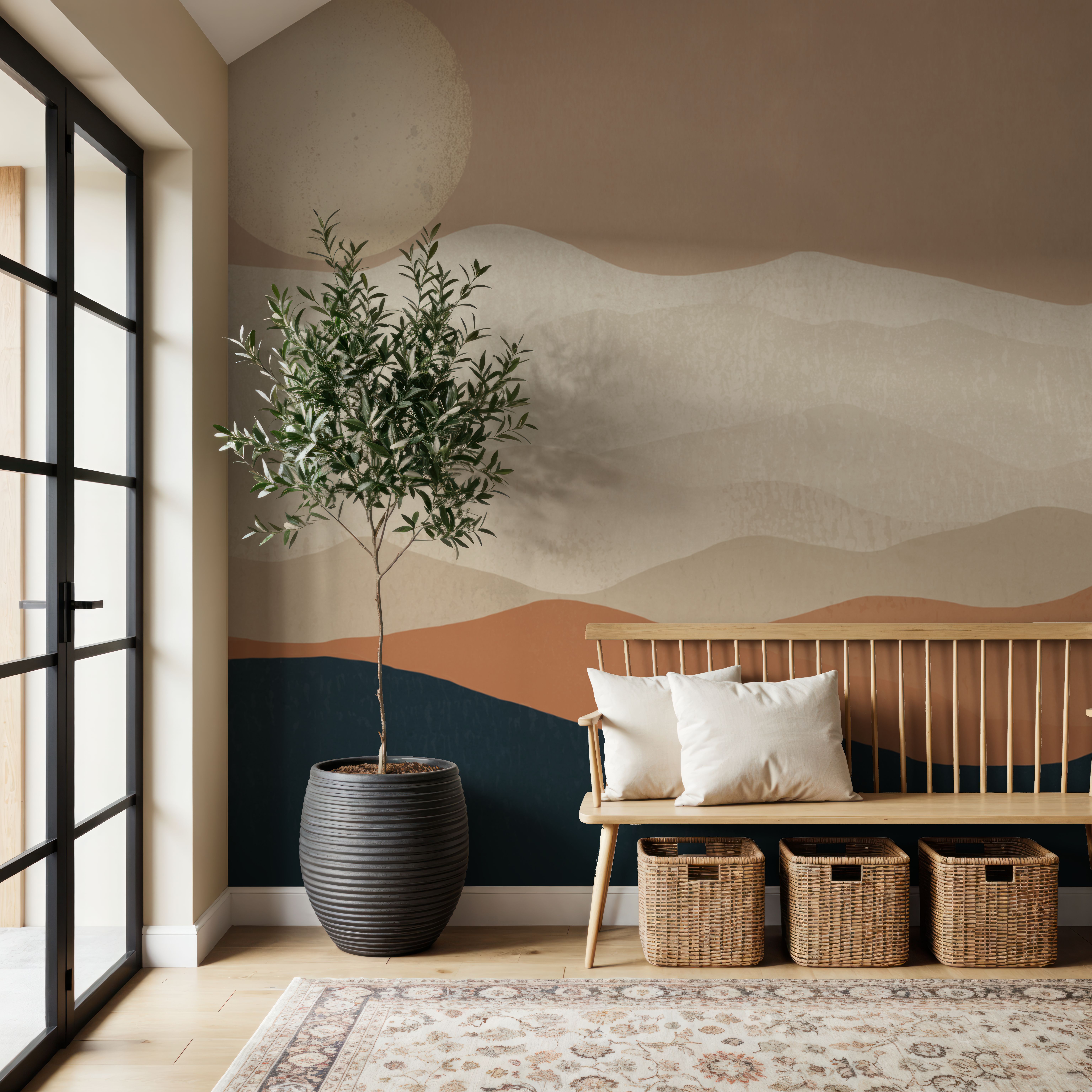 Mojave Mountains and Moon