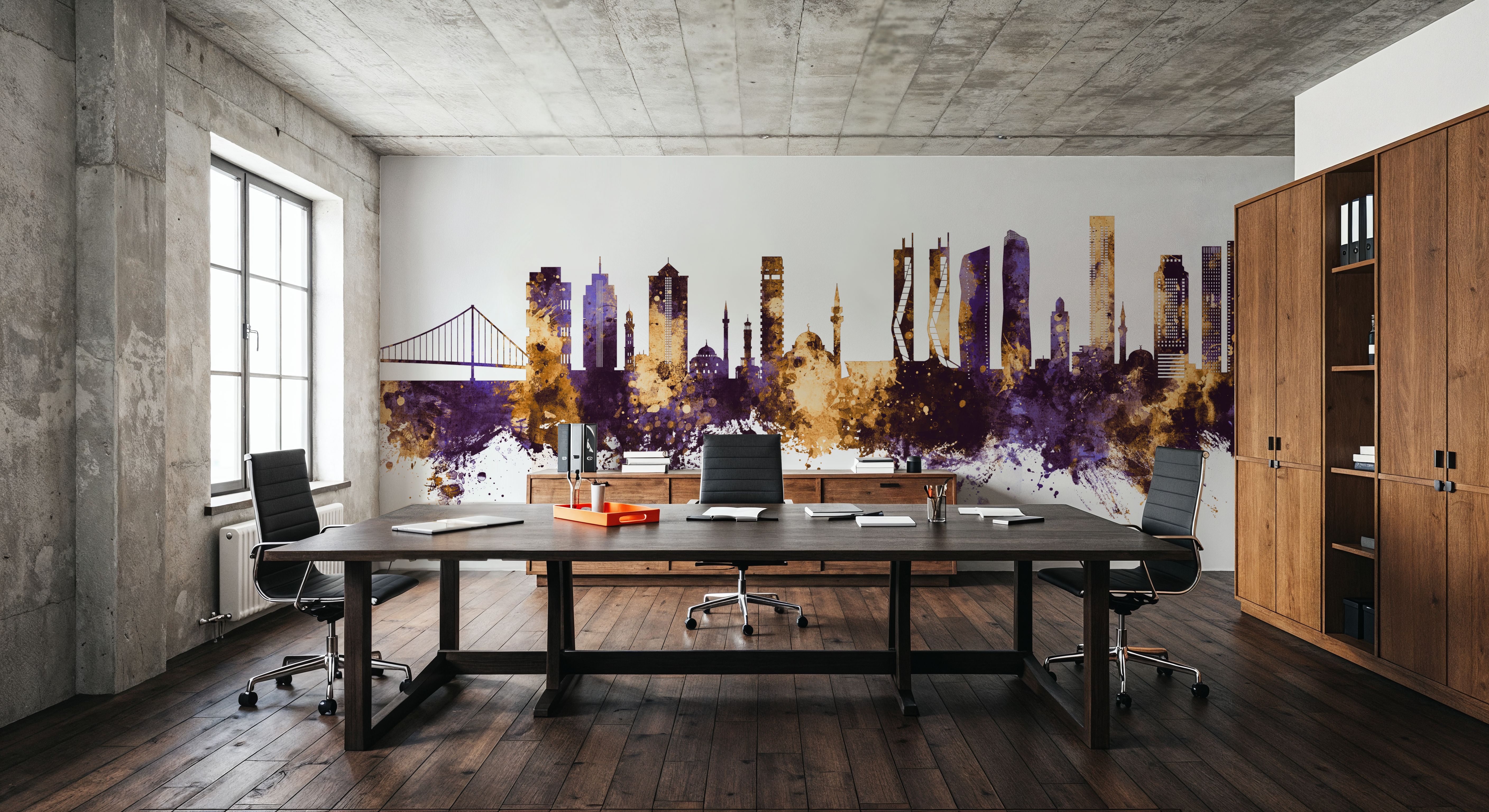 Izmir Turkey Skyline Purple & Gold