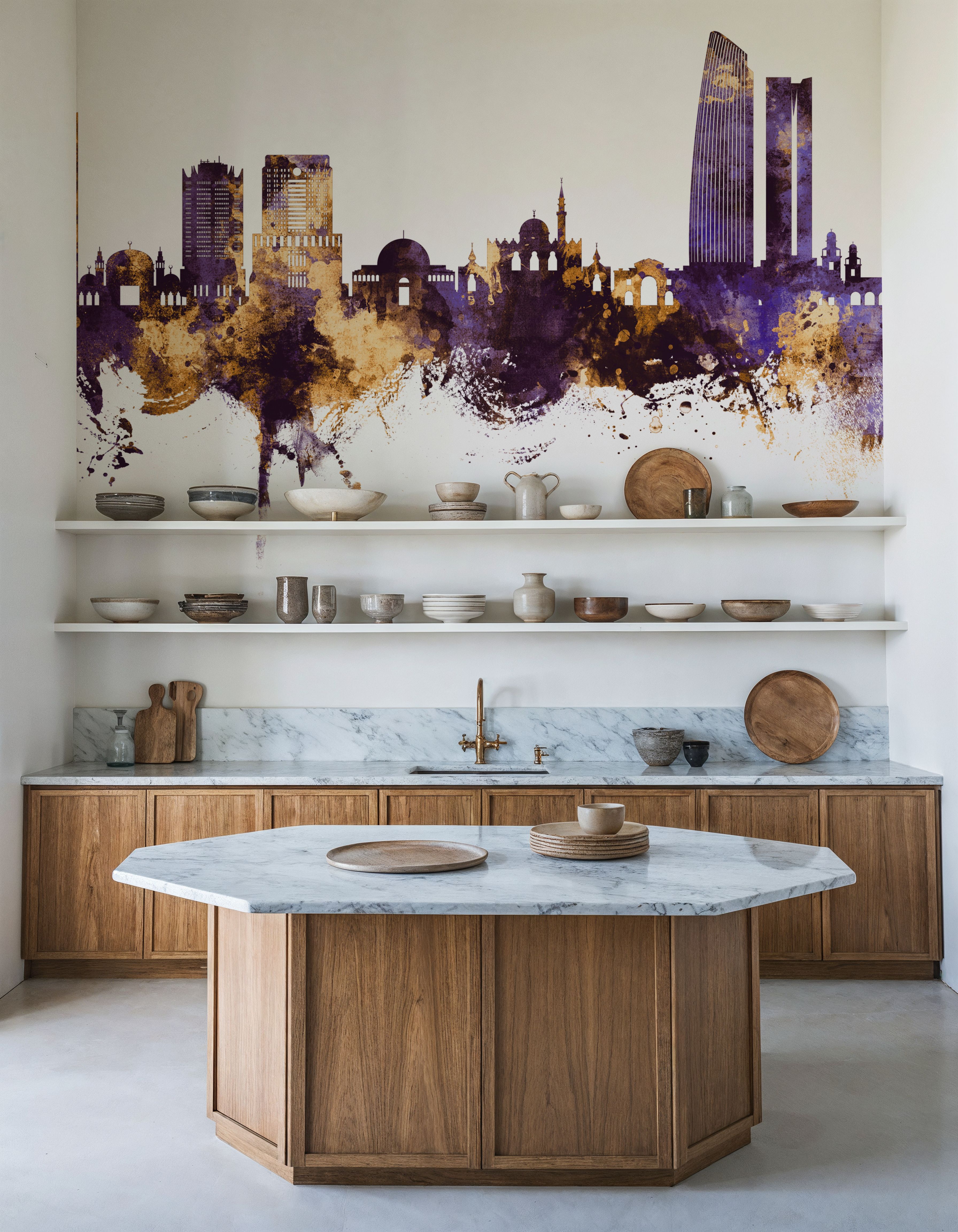 Amman Skyline Purple & Gold
