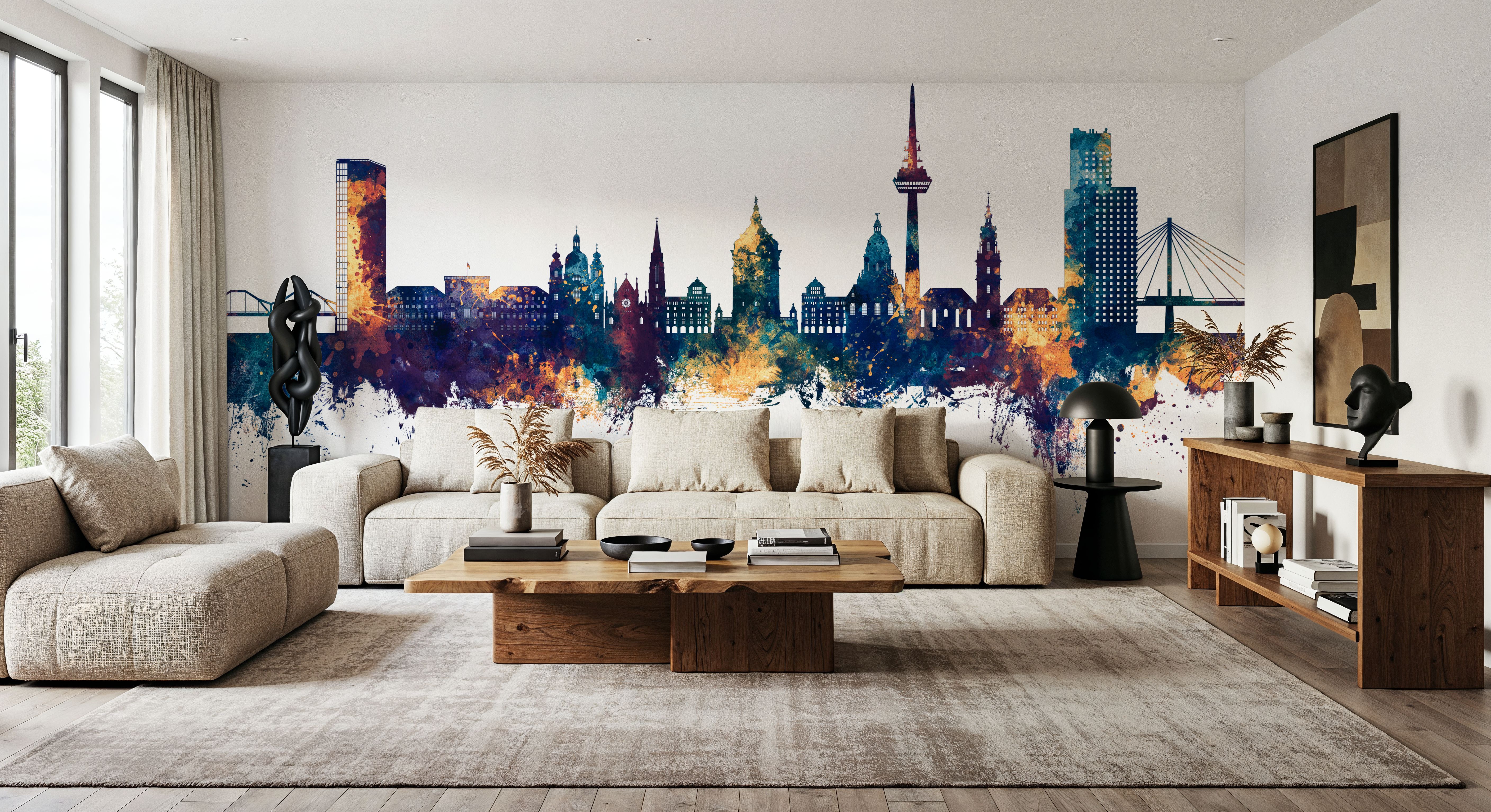 Mannheim Germany Skyline Blue & Bronze