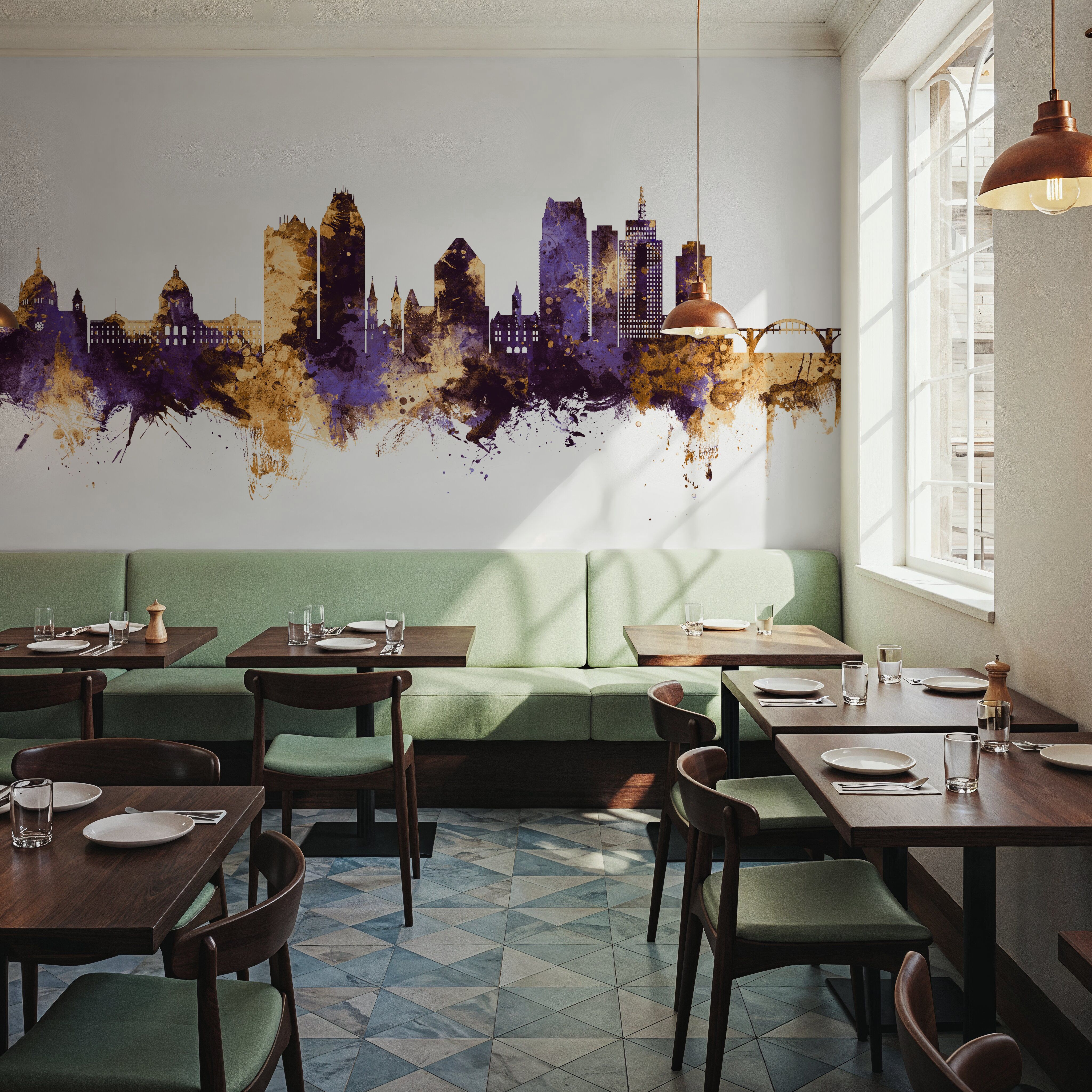 Saint Paul Minnesota Skyline Purple & Gold