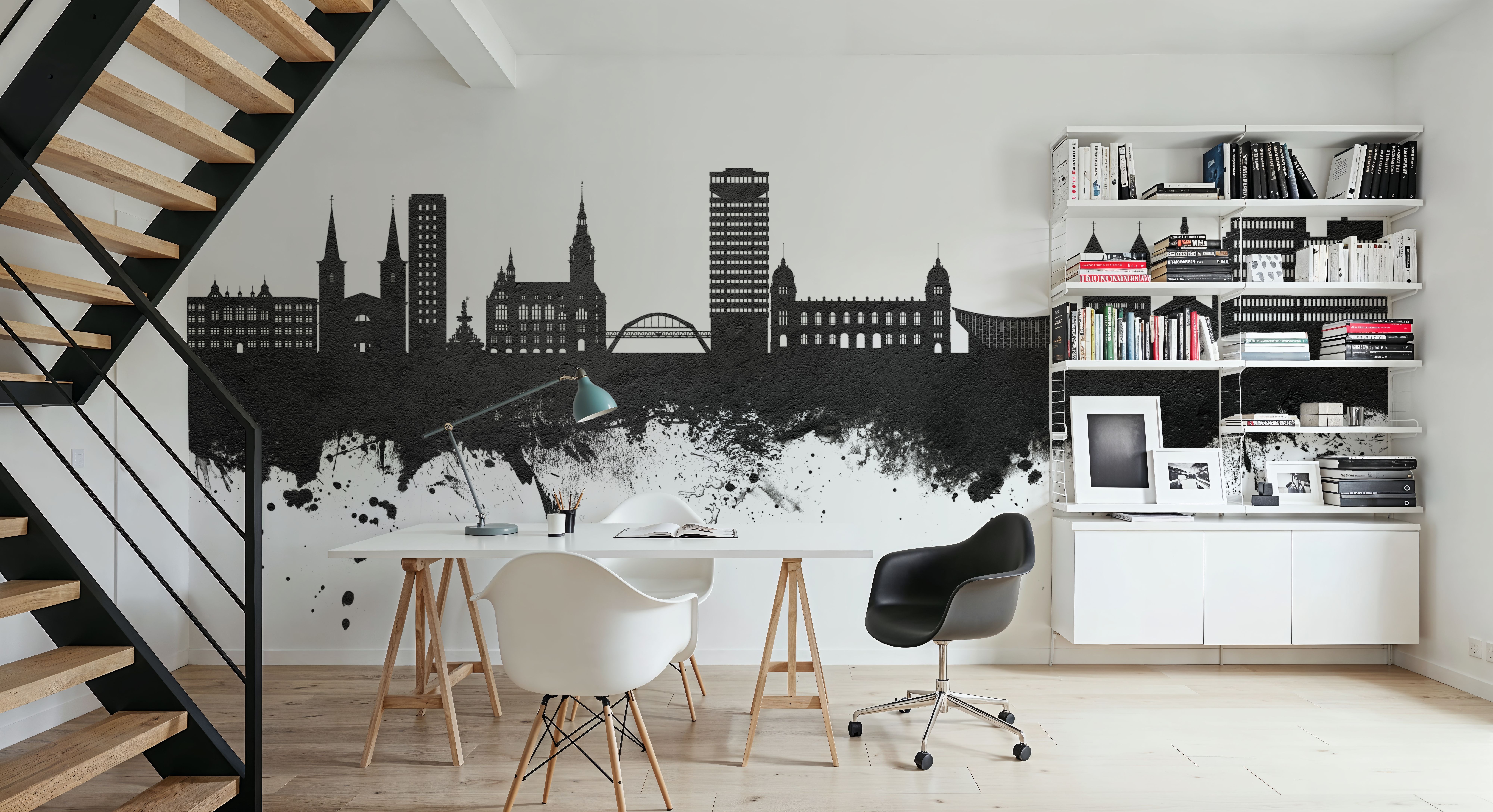 Wuppertal Germany Skyline Black & White