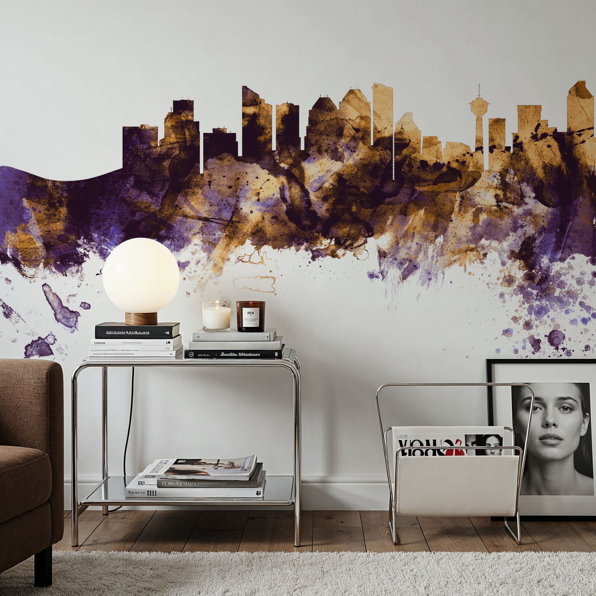Calgary Canada Skyline Purple & Gold